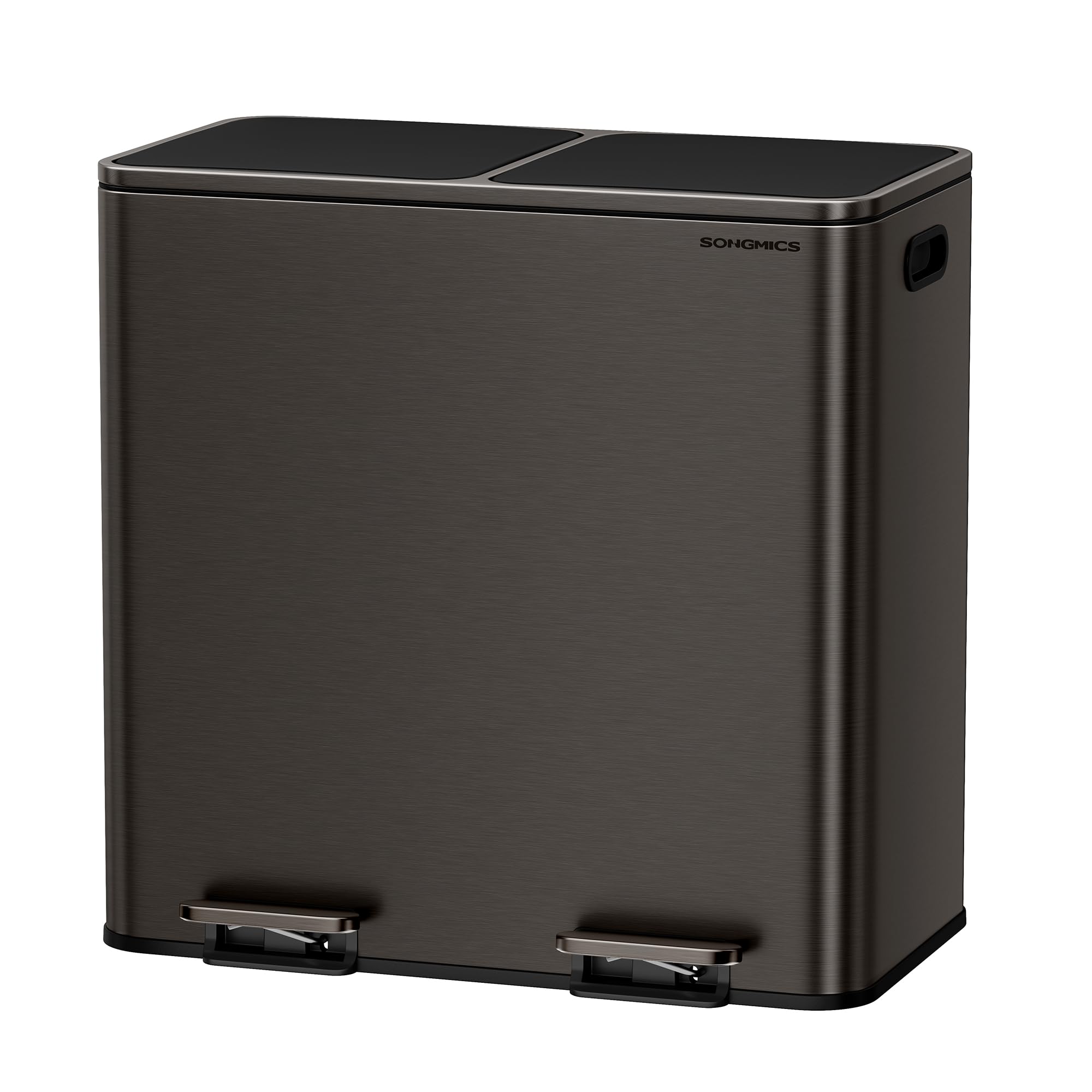 SONGMICS Slate Gray Dual Kitchen Trash Can