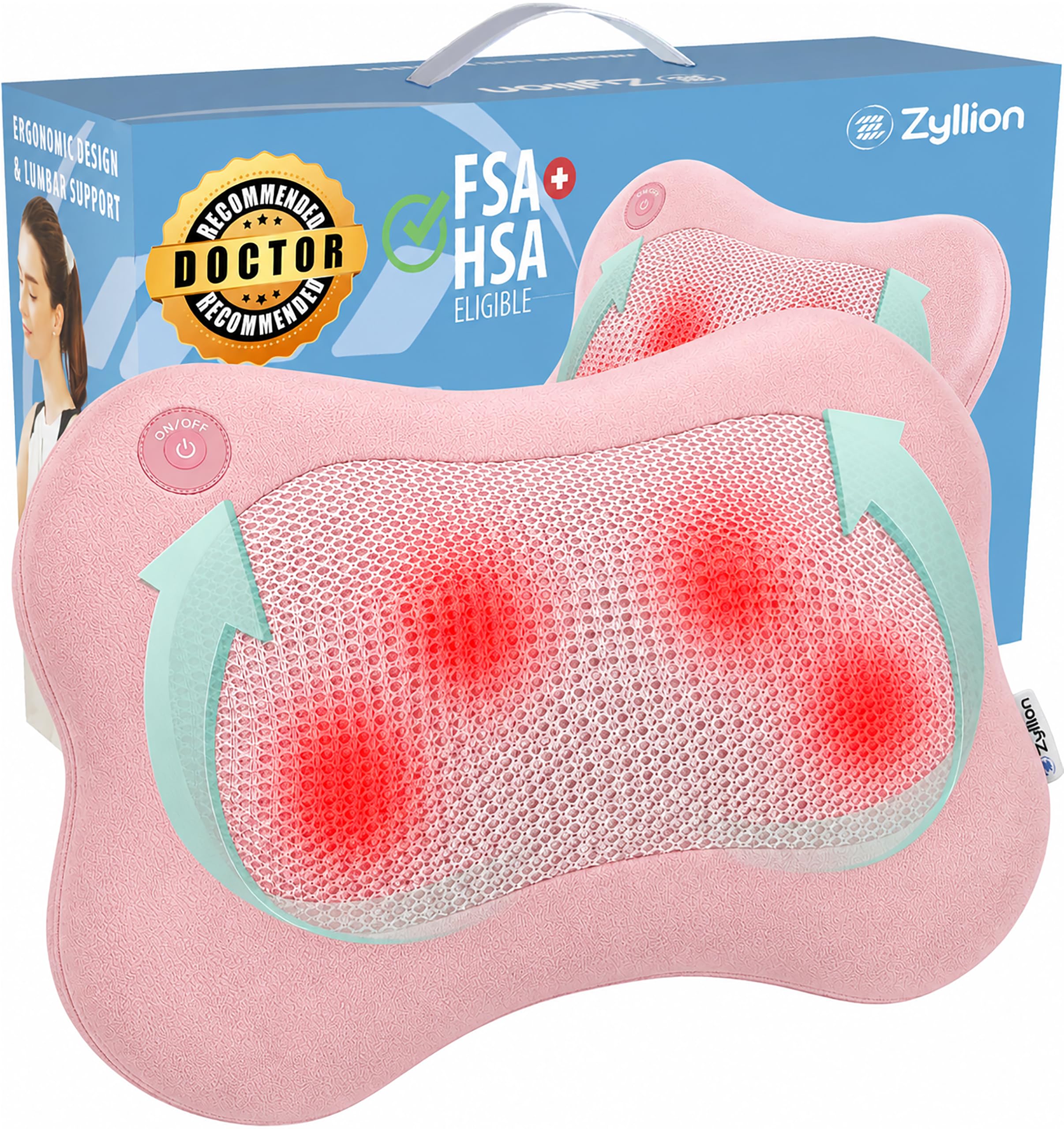 Zyllion Shiatsu Back and Neck Massager with Heat