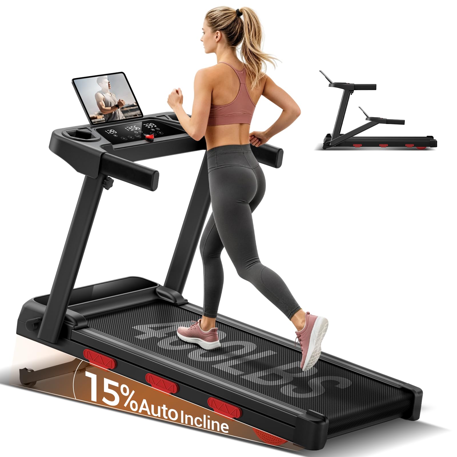 0–15% Auto Incline Home Treadmill