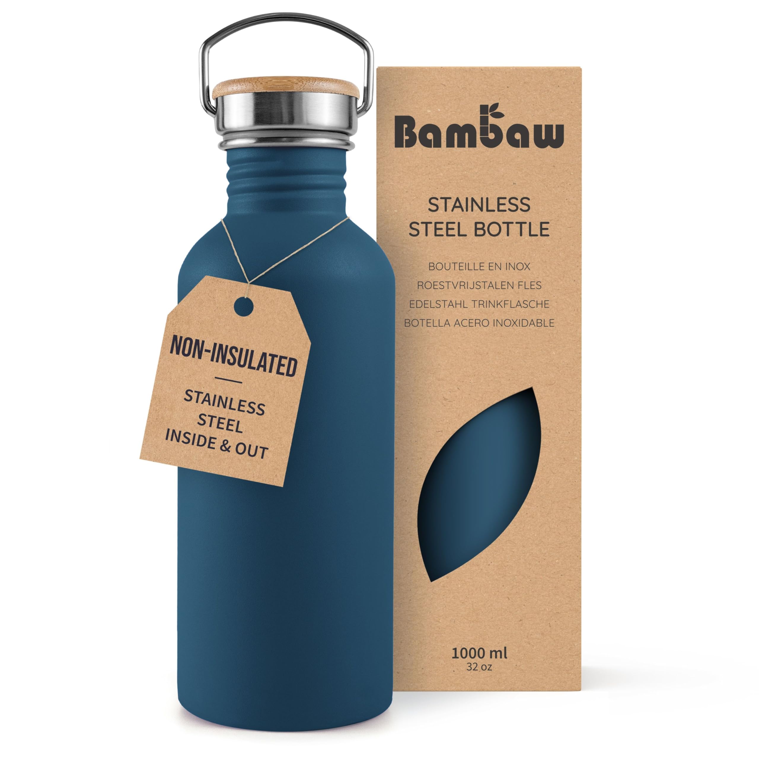 Bambaw 32 oz Non-Insulated Stainless Steel Bottle