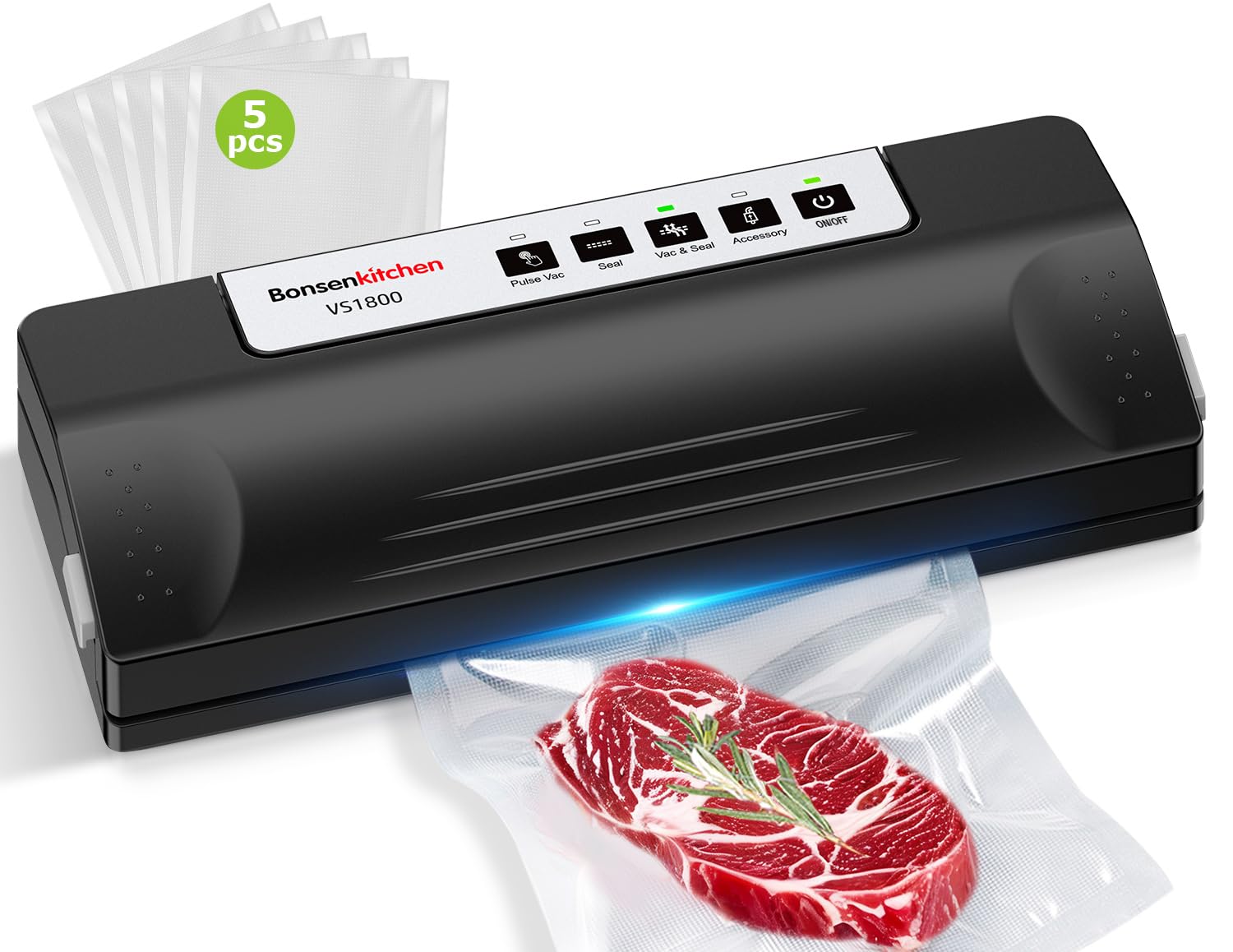 Bonsenkitchen 65kPa Compact Vacuum Sealer