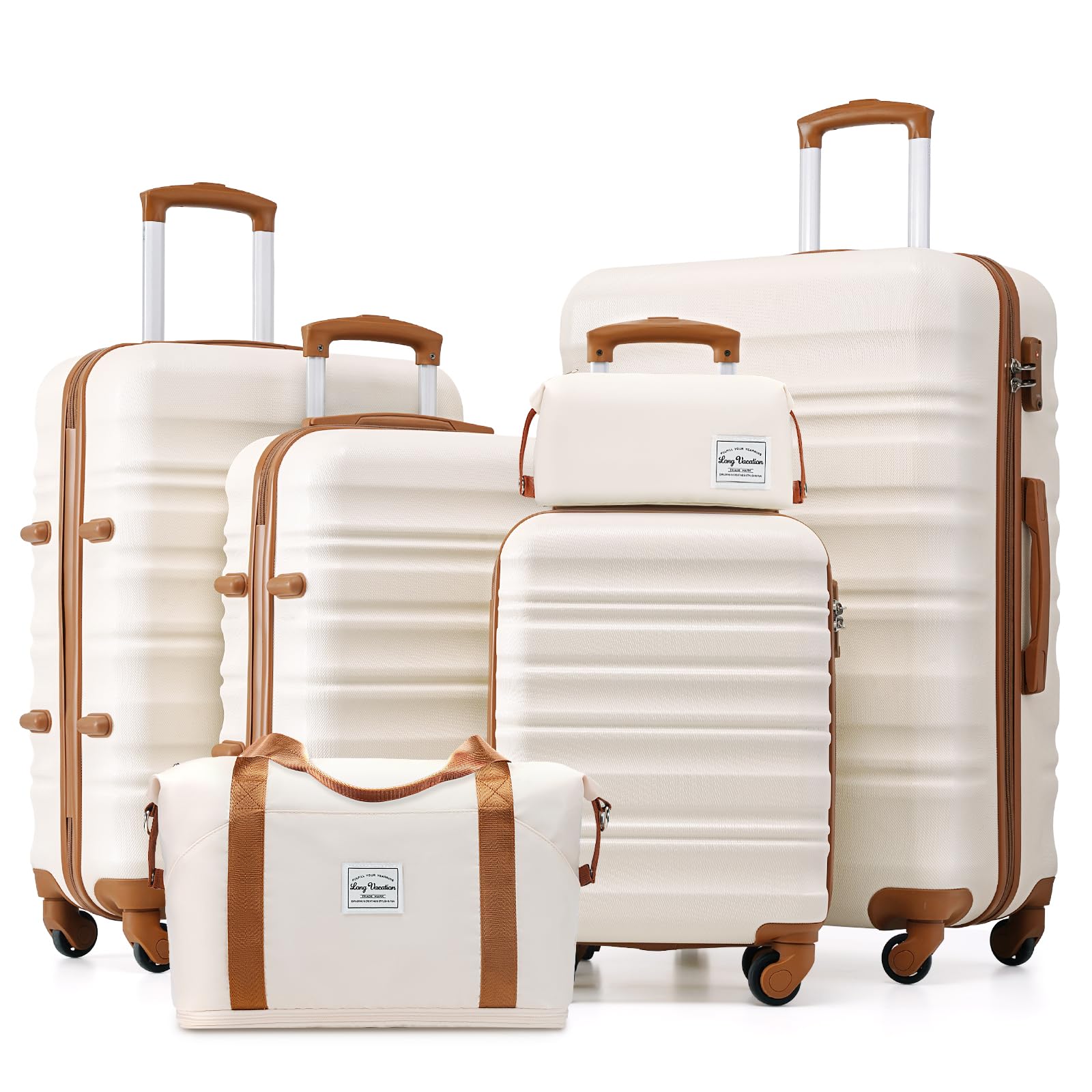 LONG VACATION 6-Piece PC+ABS Luggage Set