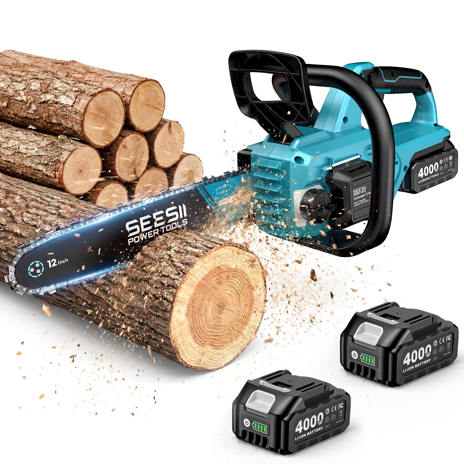 SEESII 12-Inch Battery Chainsaw