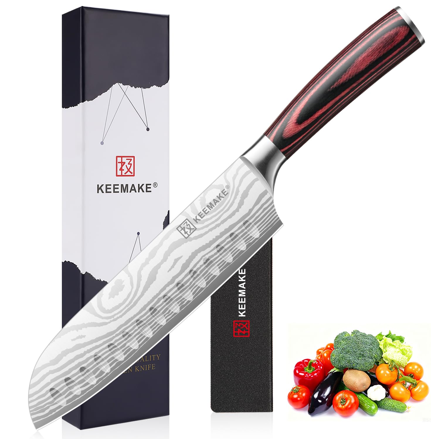 KEEMAKE 7-Inch Santoku Knife