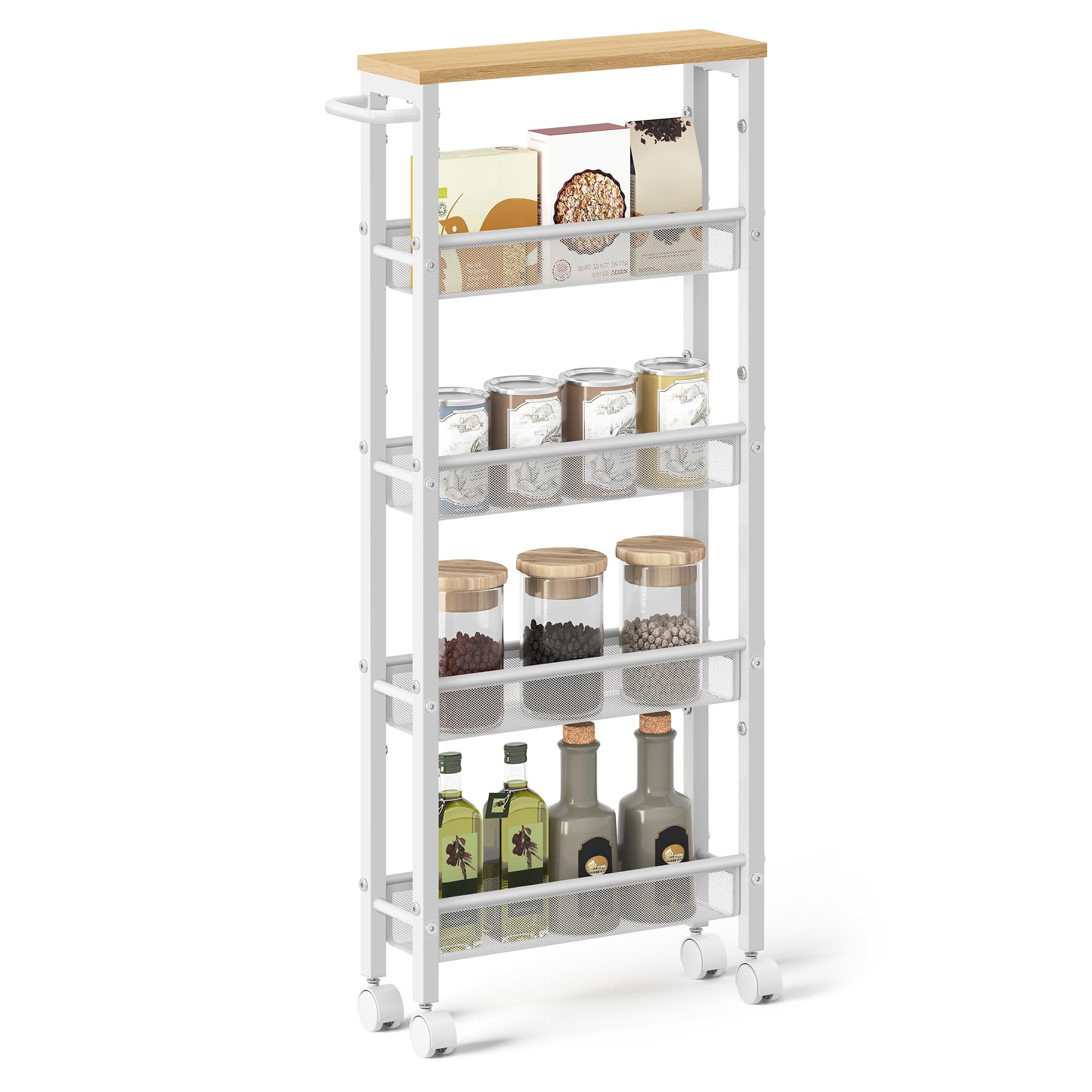 VASAGLE 5-Tier Slim Rolling Cart