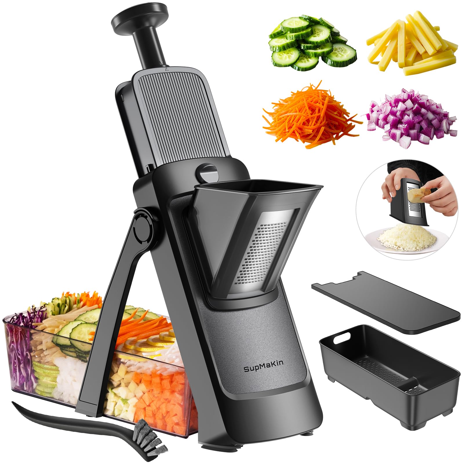 SupMaKin 8-in-1 Safe Mandoline Slicer