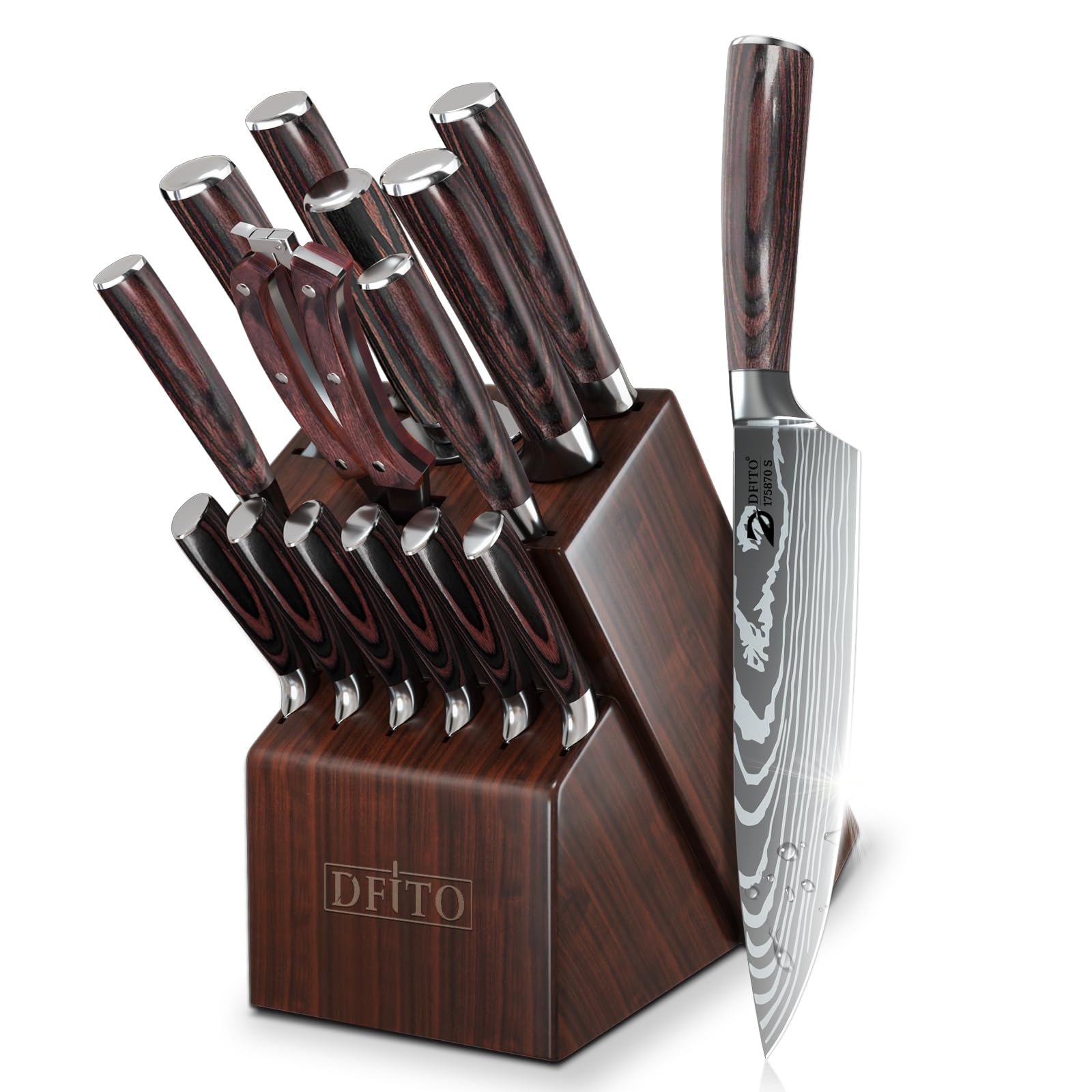 Dfito 15-Piece Kitchen Knife Set