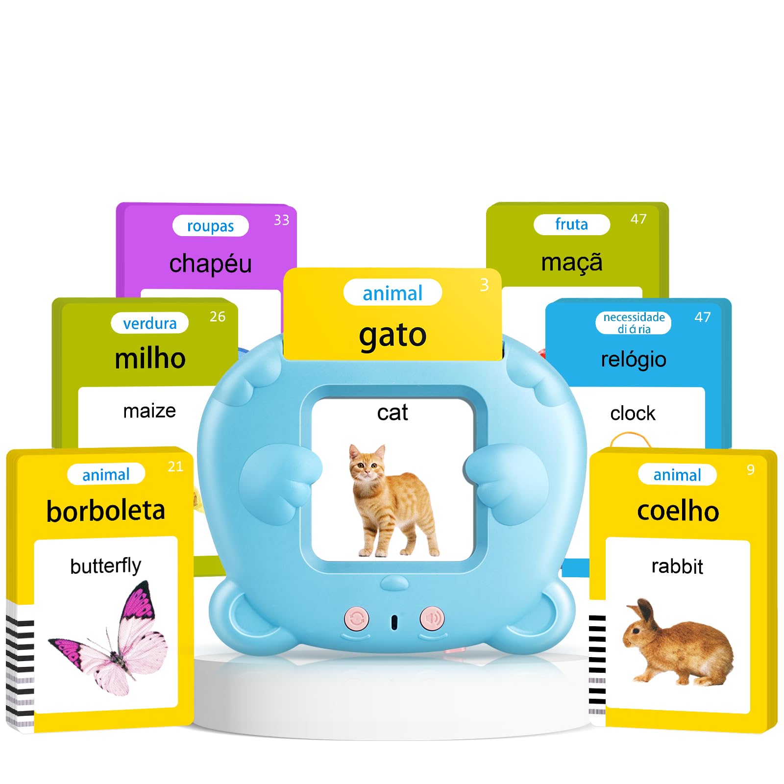 Brazilian Portuguese English Talking Flash Cards