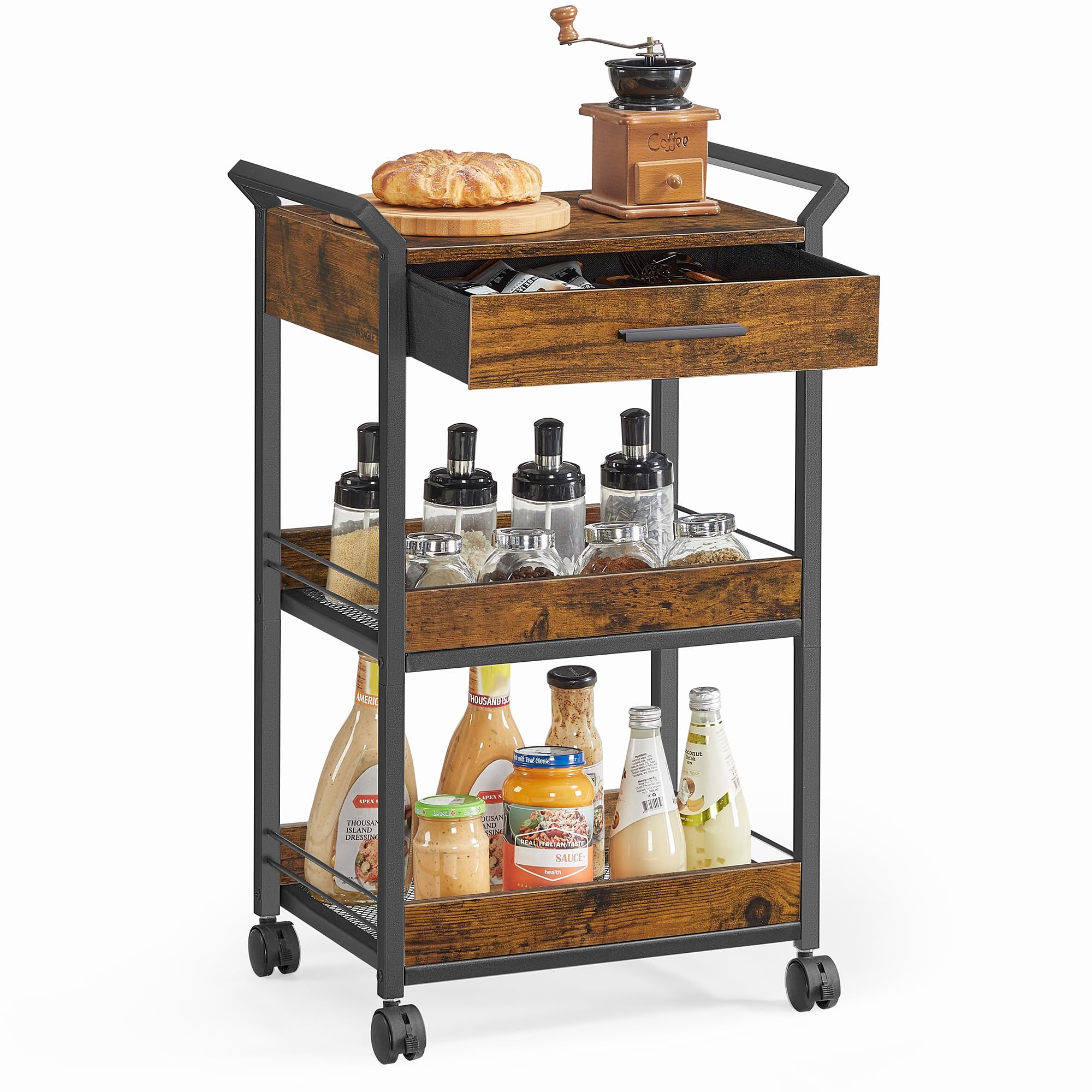 VASAGLE Storage Cart with Table Top