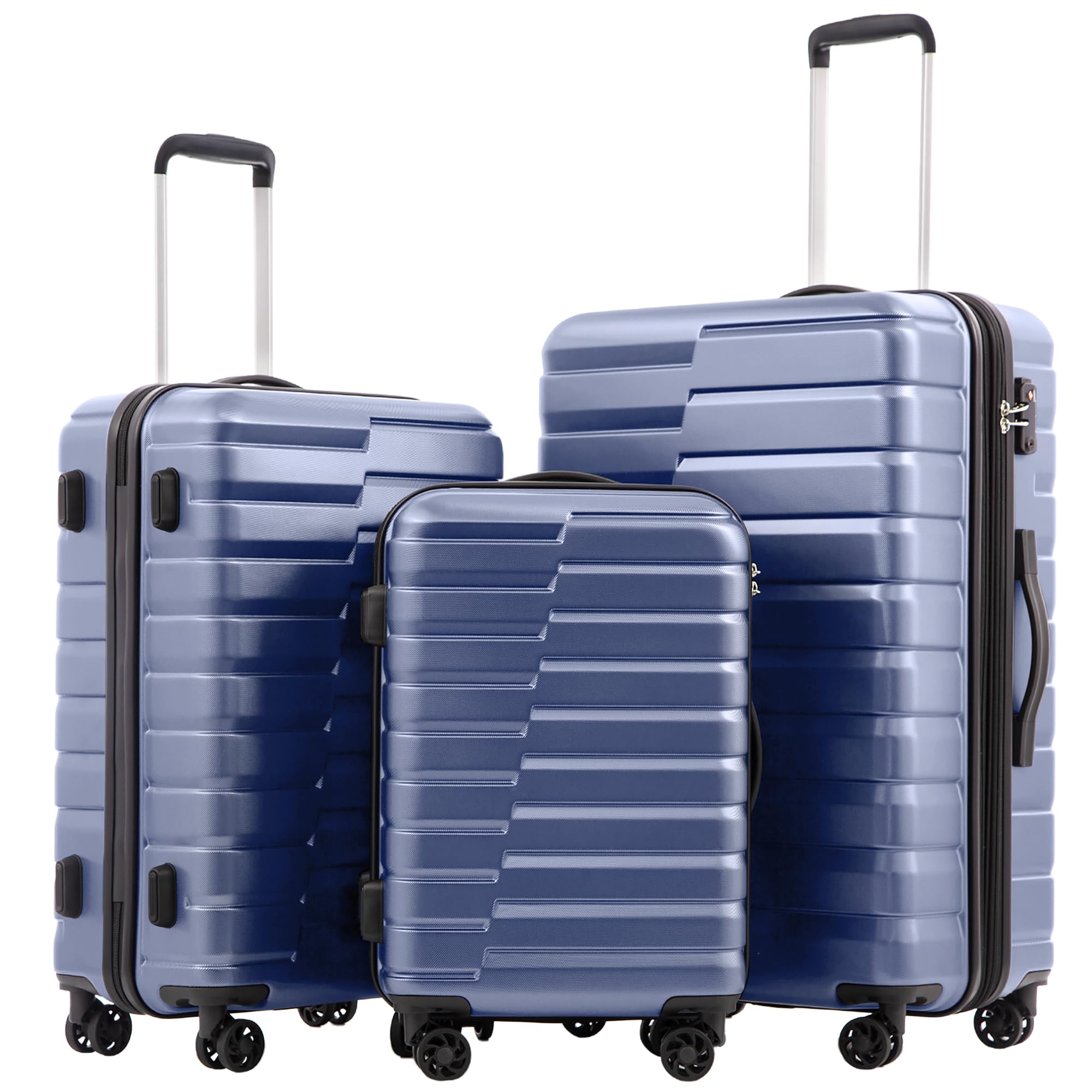 Coolife 3-Piece ABS+PC Set with TSA Lock