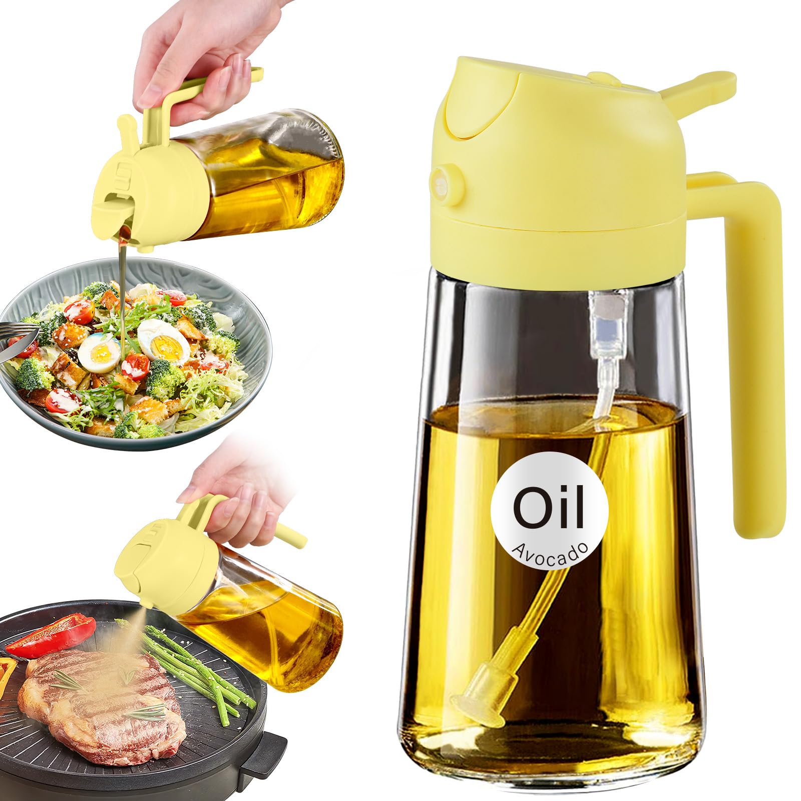 YARRAMATE 16oz/470ml Glass Olive Oil Sprayer