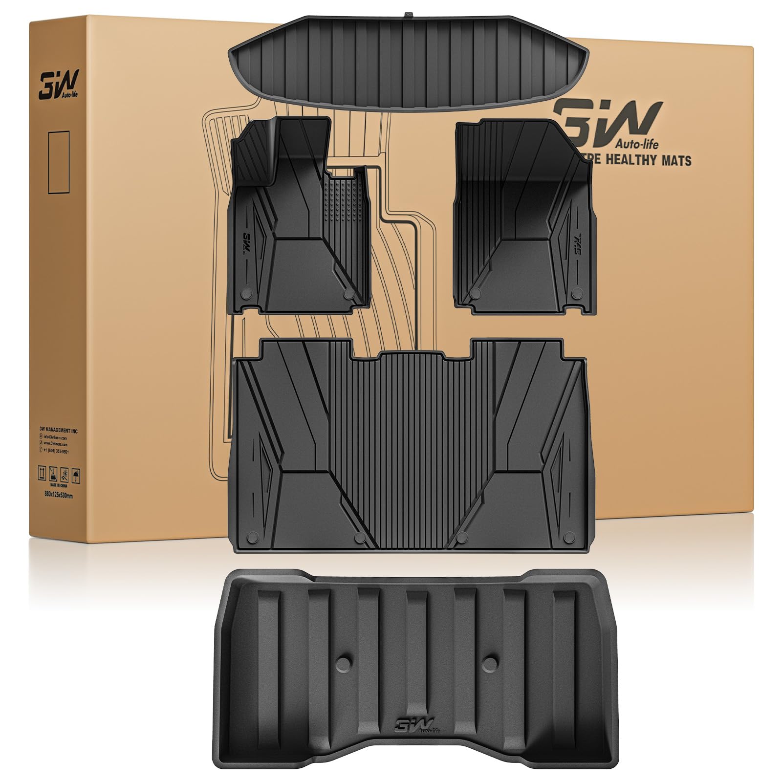 3W Tesla Cybertruck Floor and Cargo Mats