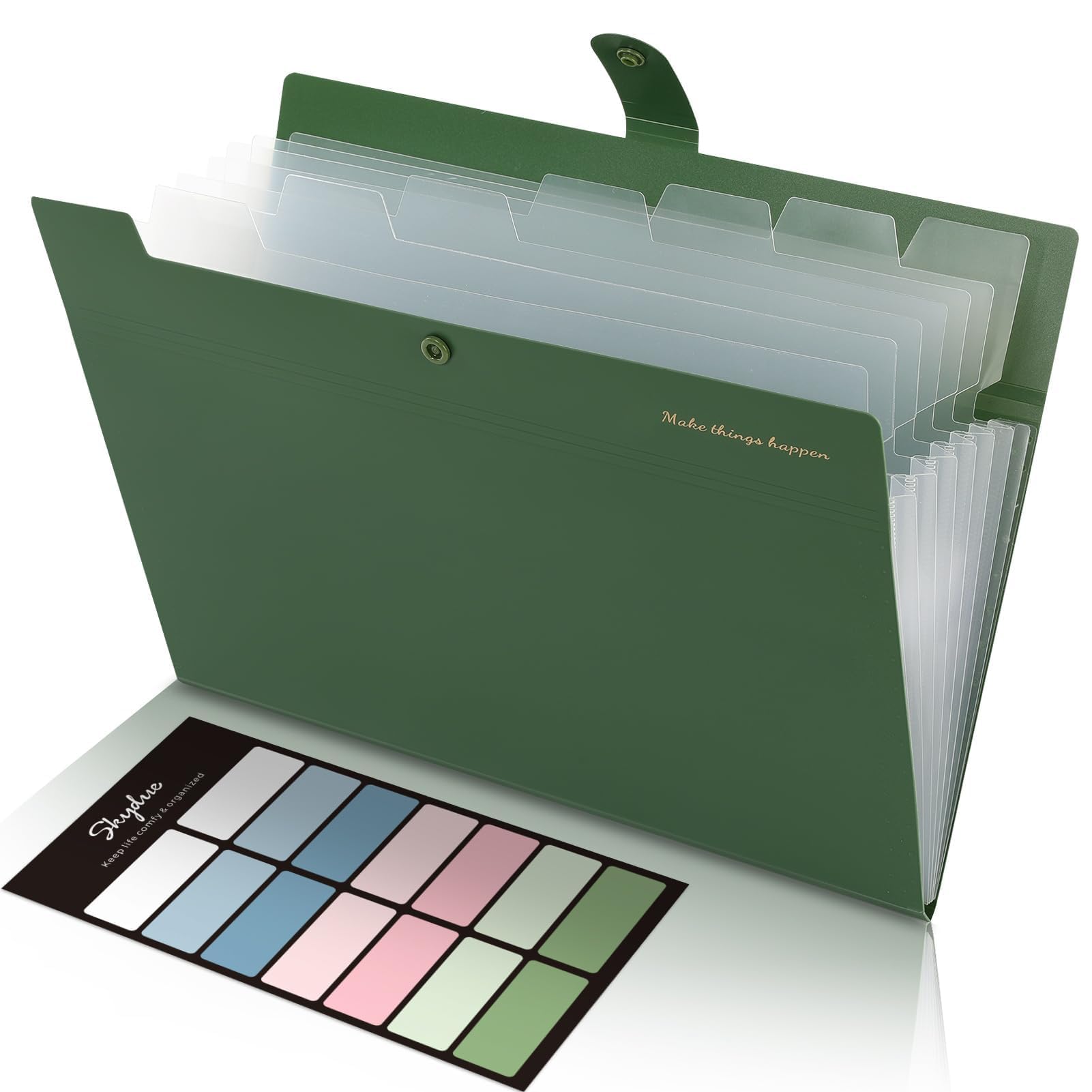 SKYDUE 8-Pocket Olive Green Organizer
