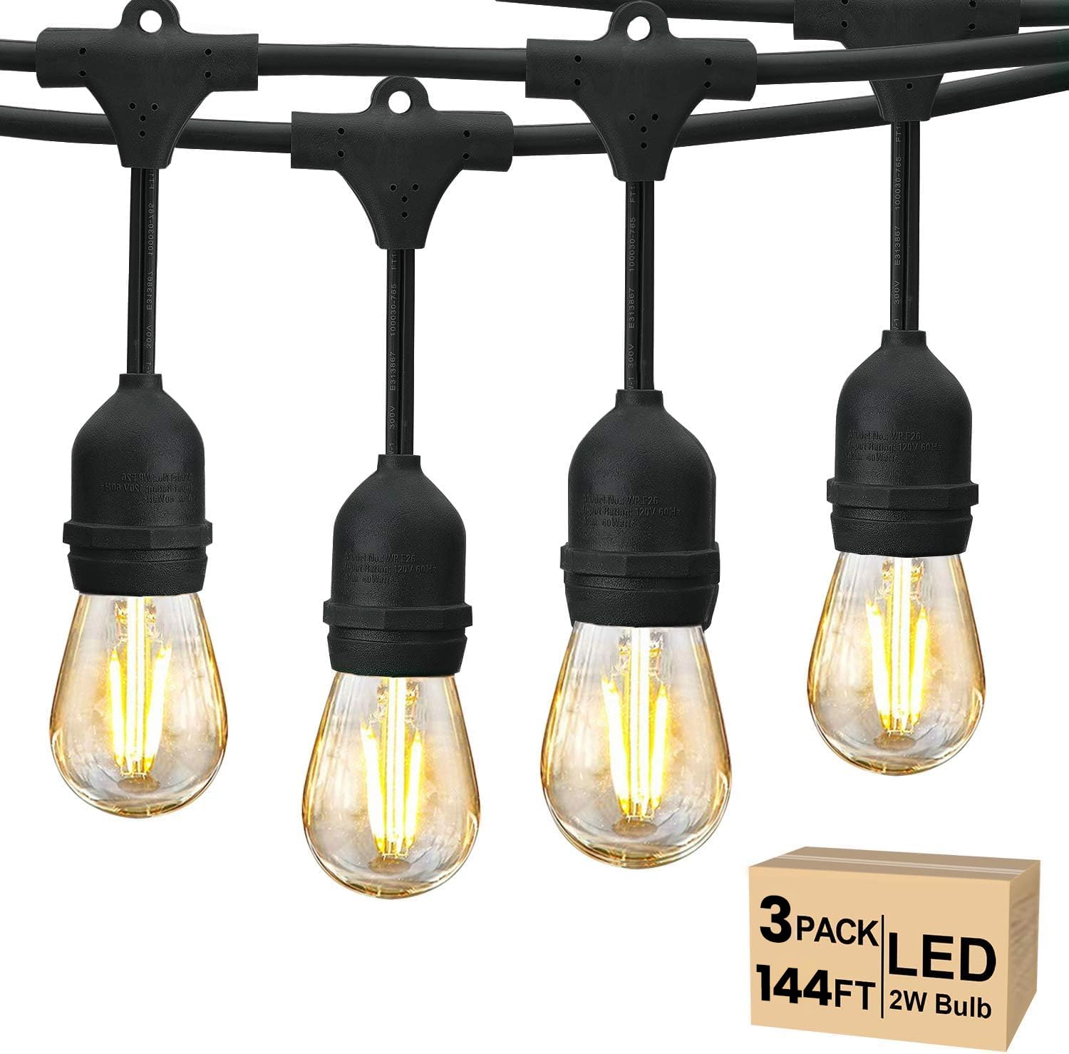 Svater 144 FT Outdoor String Lights 2W