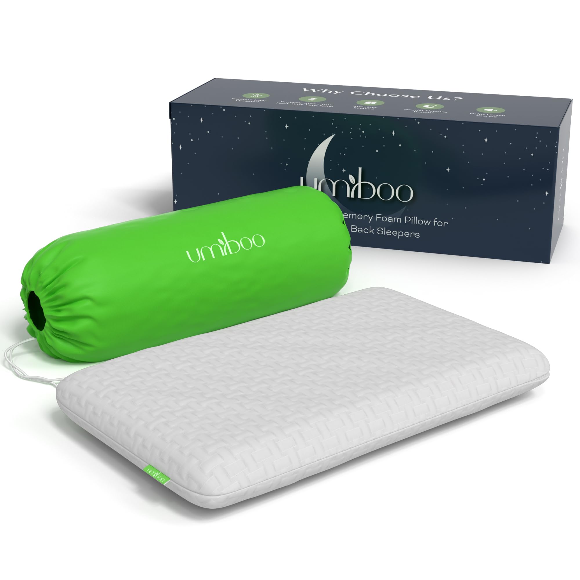 Focus Umiboo 2.6-Inch Gel Memory Foam Pillow