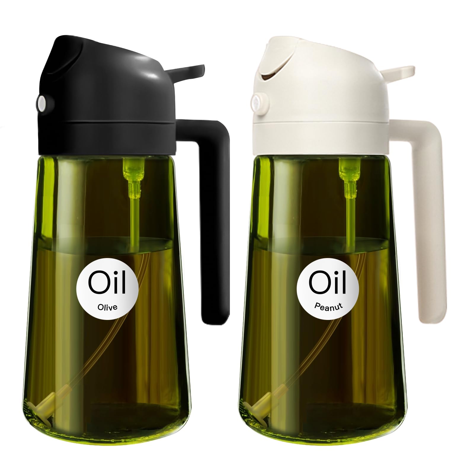 YARRAMATE Dark Green Glass Oil Sprayer, 2-Pack