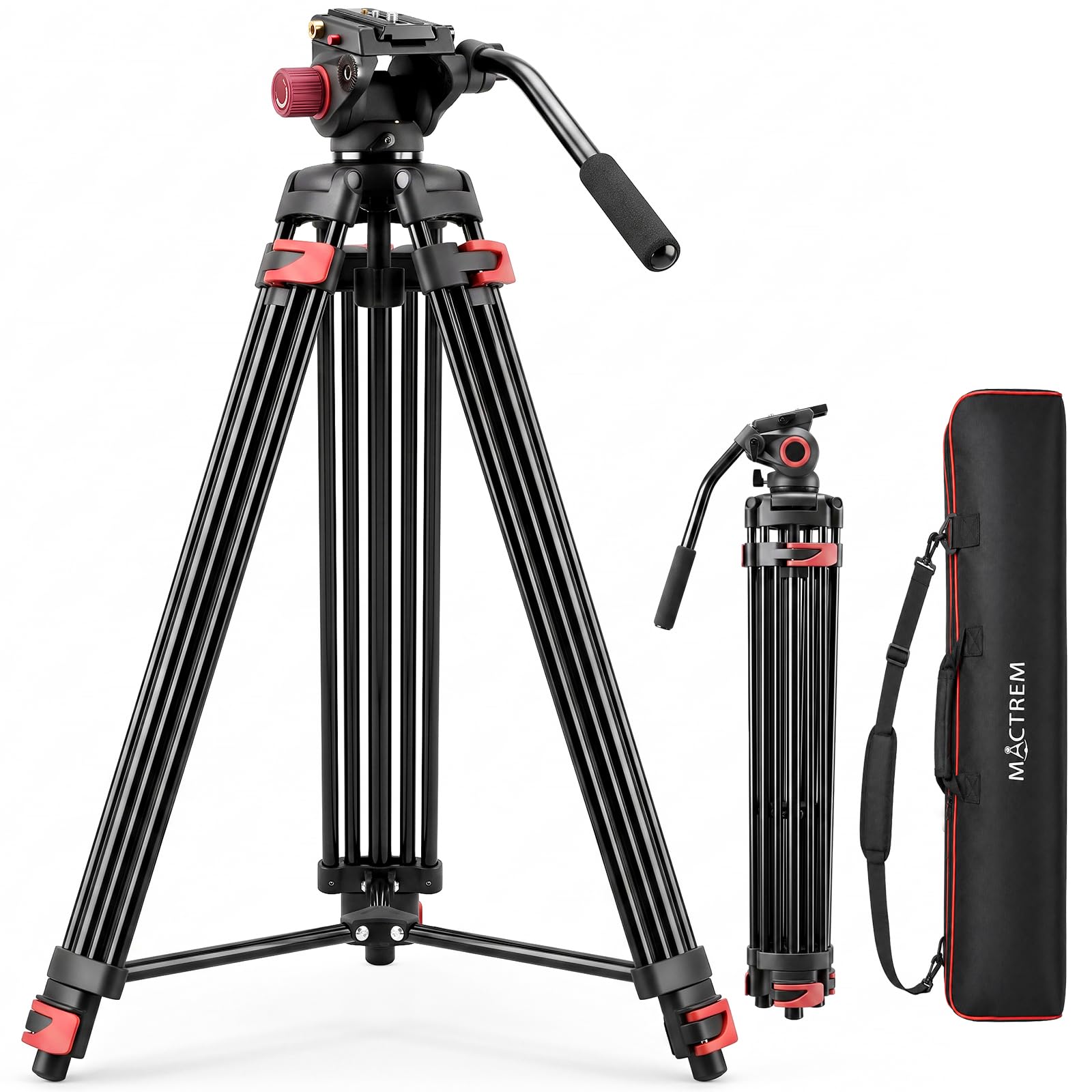 Mactrem 82-Inch Fluid Head Tripod