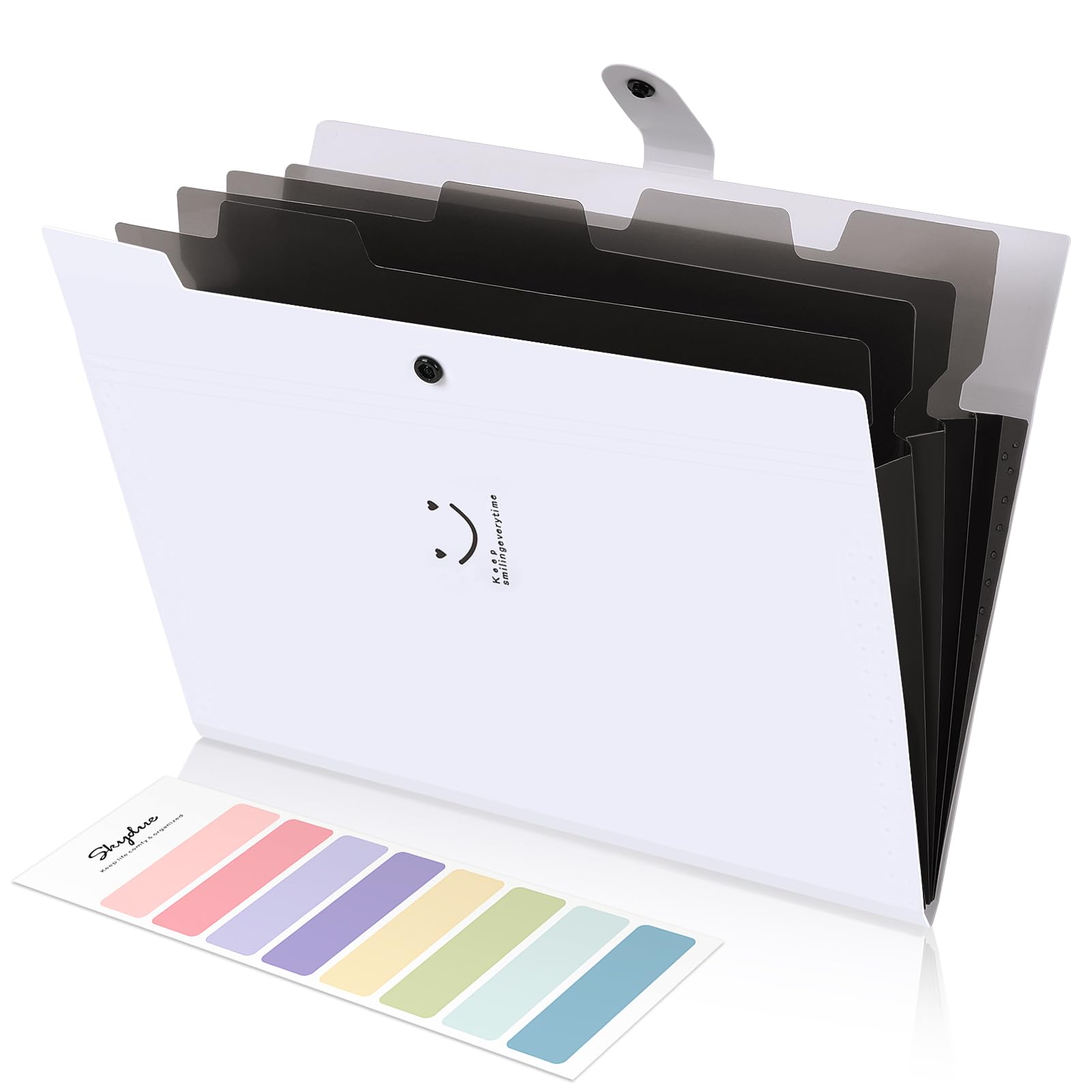 SKYDUE 5-Pocket Expanding File, White