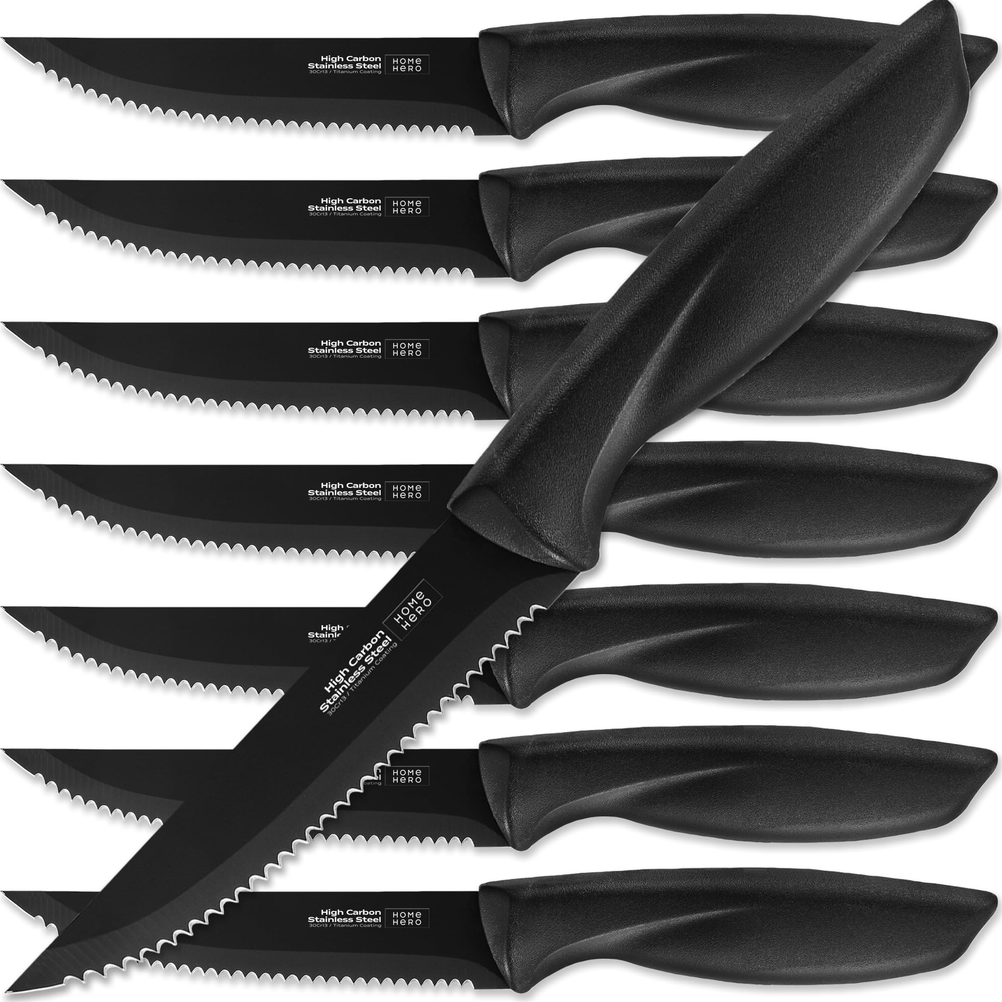 Home Hero 8-Piece High-Carbon Steak Knife Set