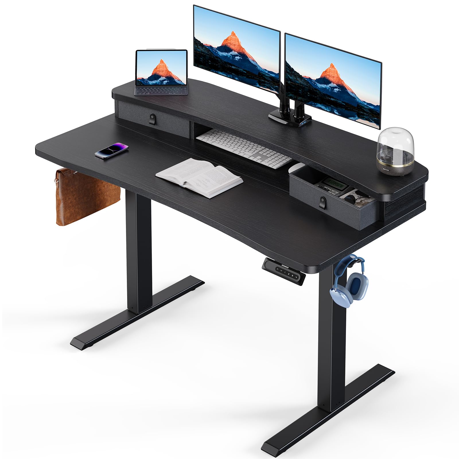 HUANUO 48 x 24 Electric Desk with 2 Drawers