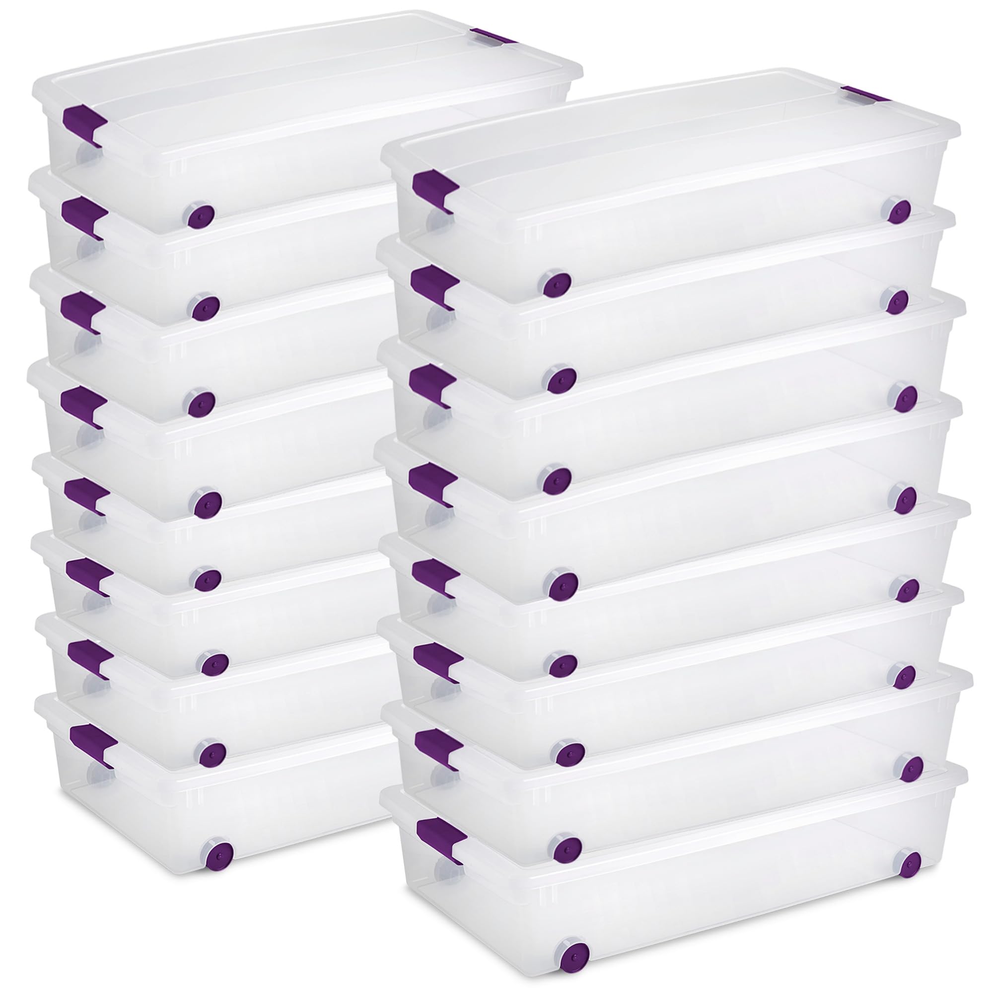 Sterilite 60 Quart ClearView Latch Box, 16-Pack