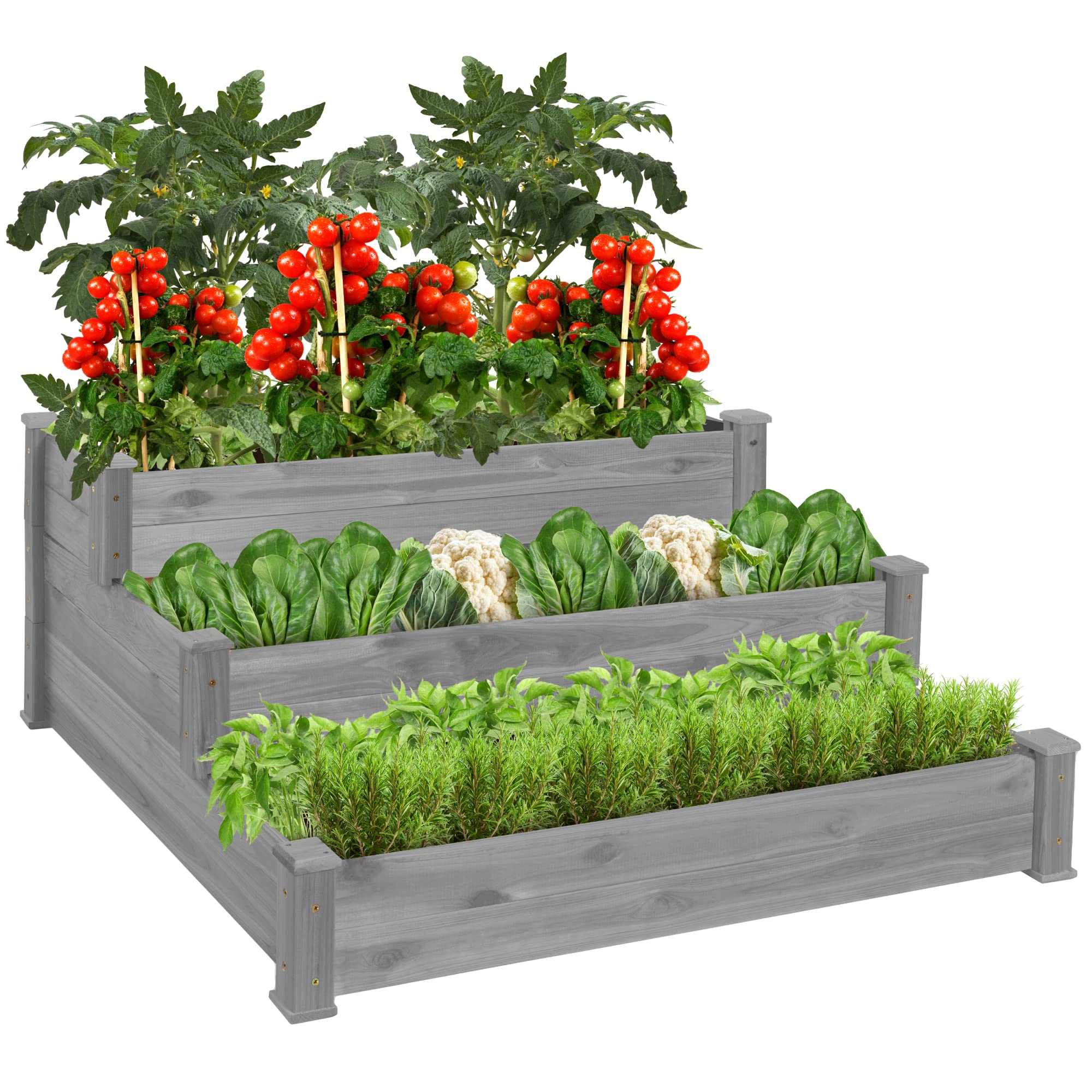 Best Choice Products 3-Tier Fir Wood Garden Bed