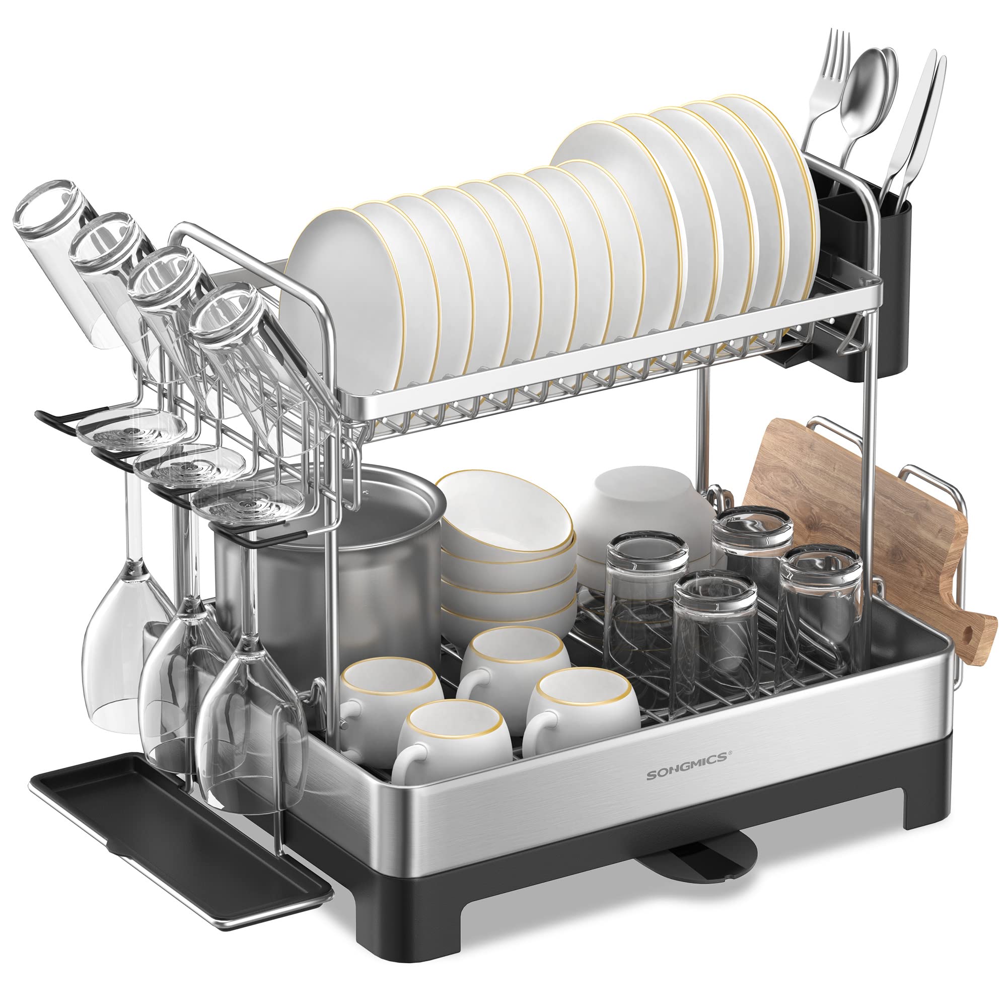 SONGMICS 2-Tier Dish Drying Rack