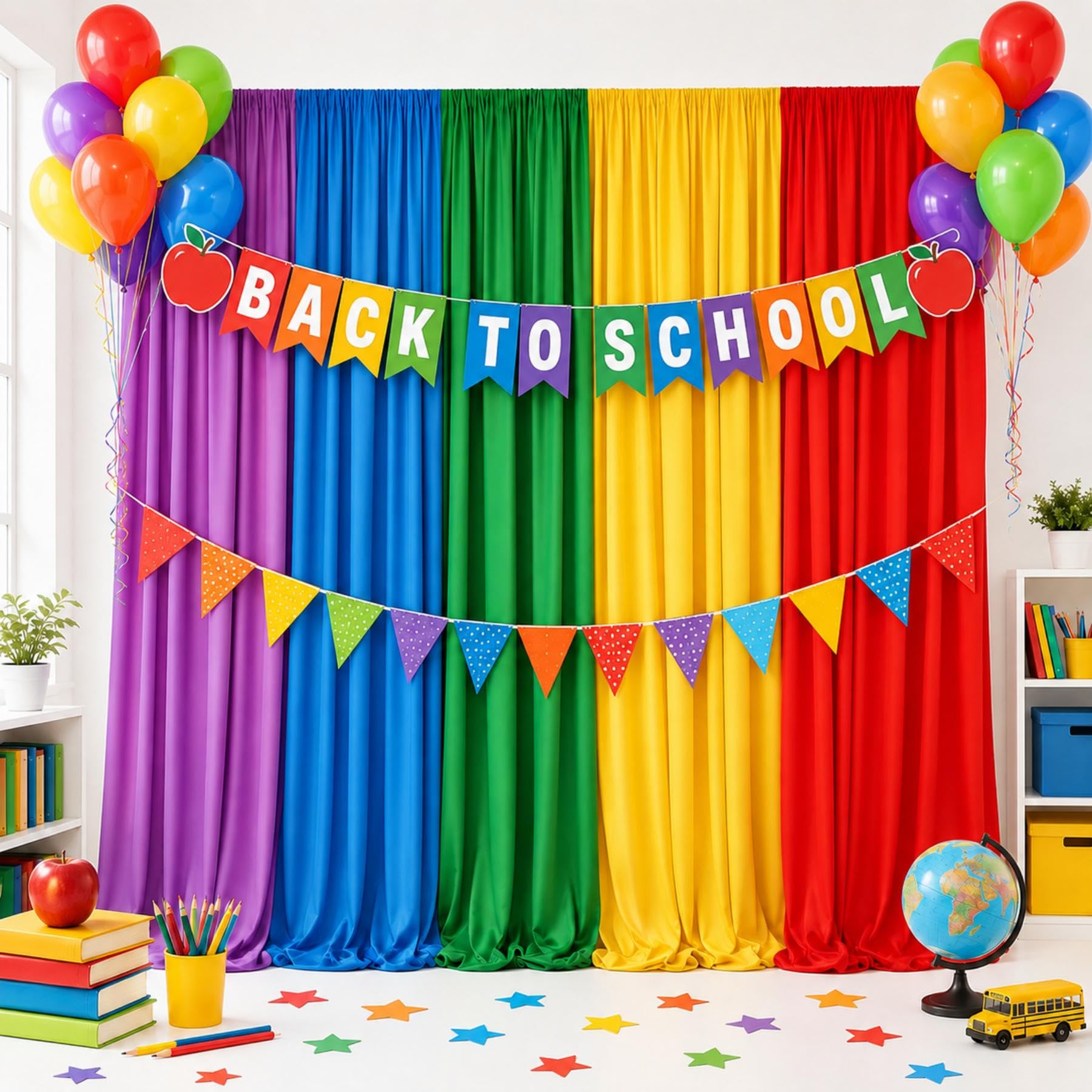 GEWONELIFE Rainbow 10x7FT Backdrop Curtains