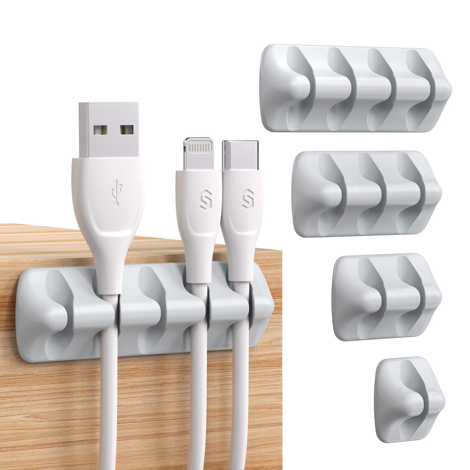 Syncwire Gray Cable Clips, 5 Pack