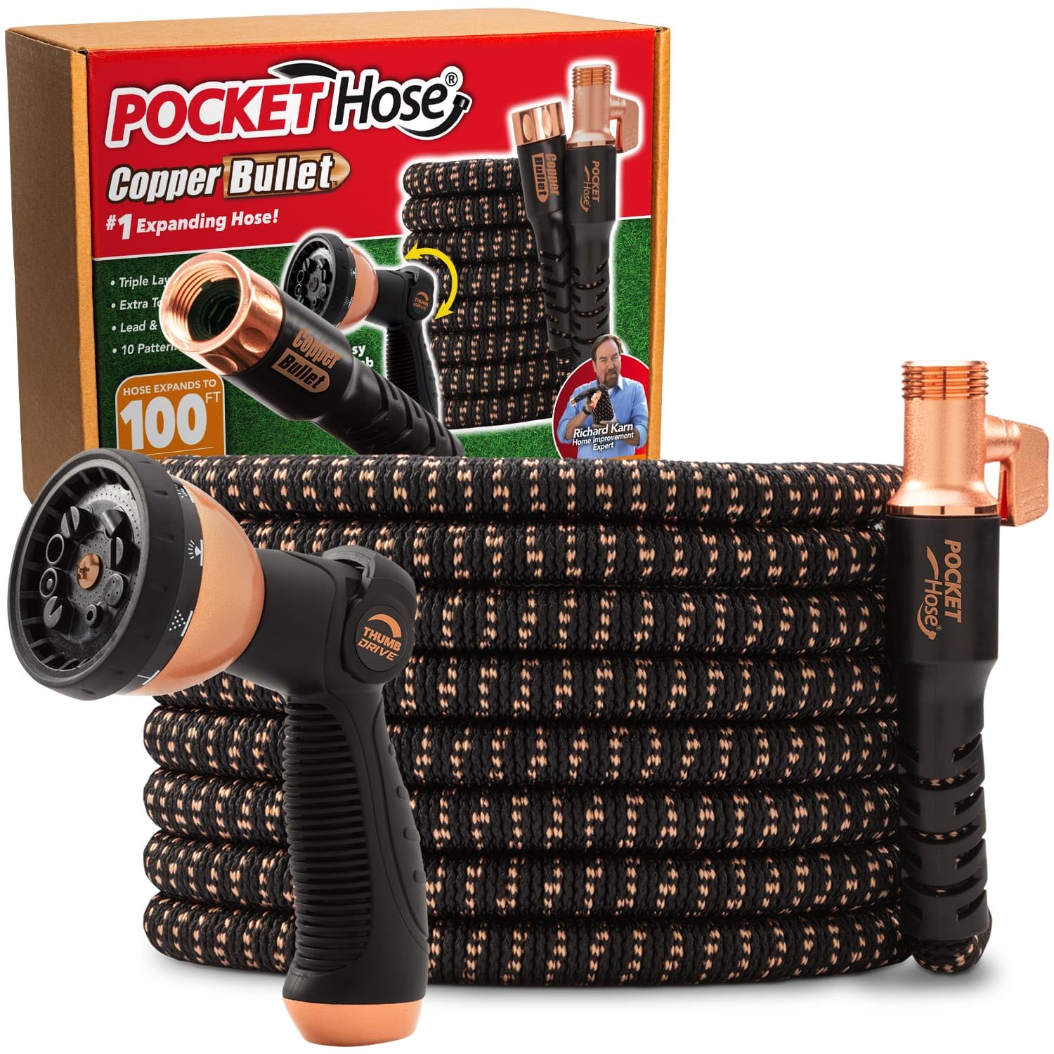 Pocket Hose 100 FT Copper Bullet