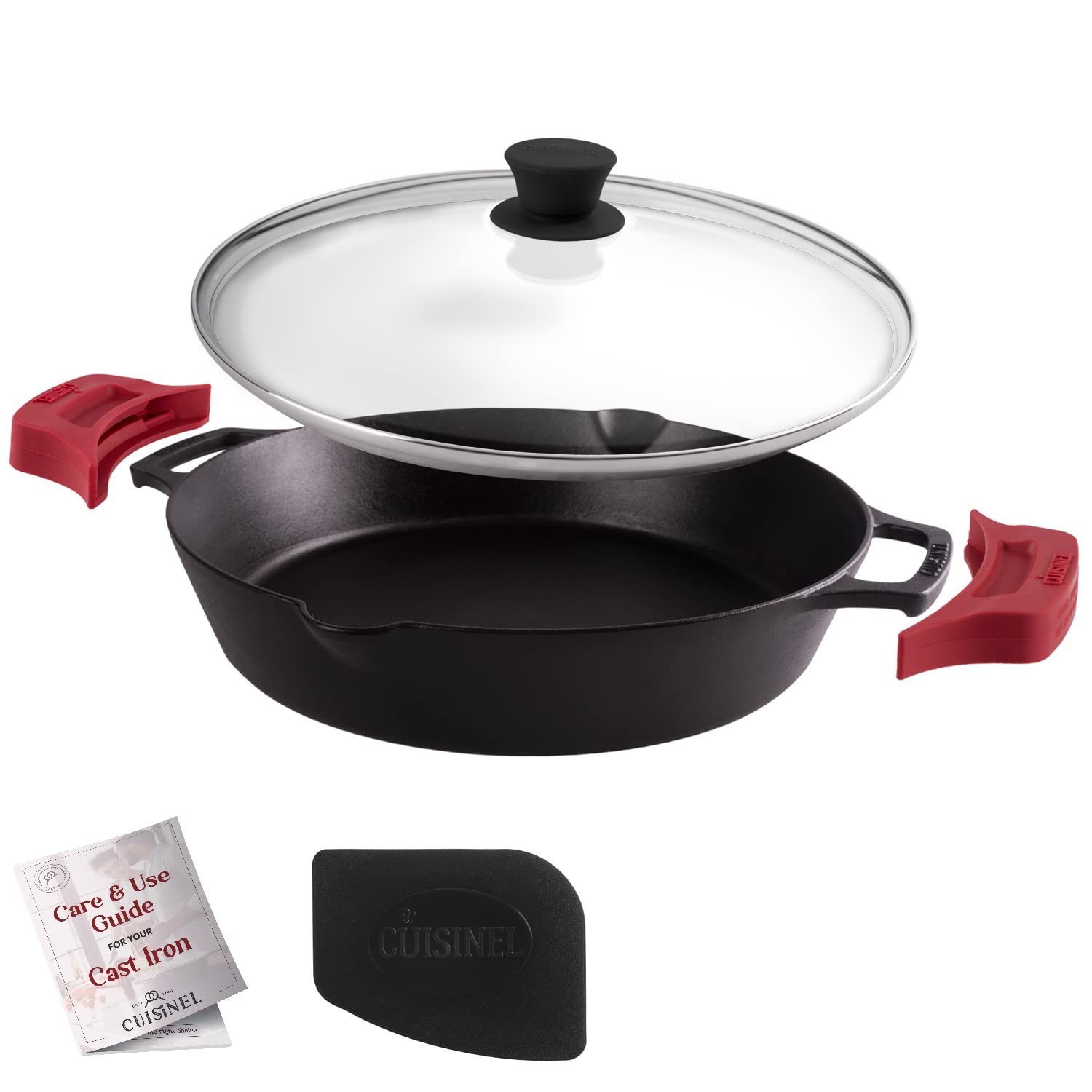 Cuisinel 12-Inch Dual-Handle Skillet with Glass Lid