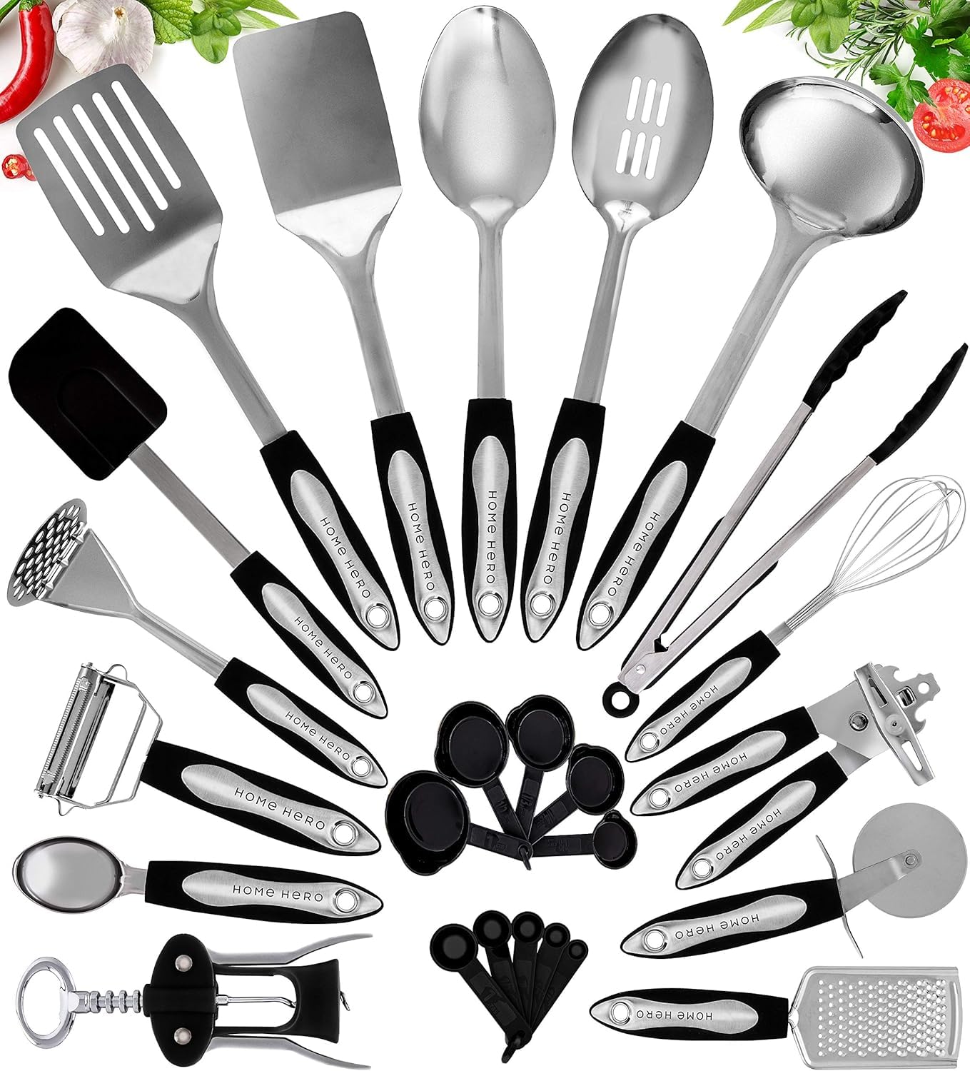 Home Hero 41-Piece Stainless Steel Utensil Set