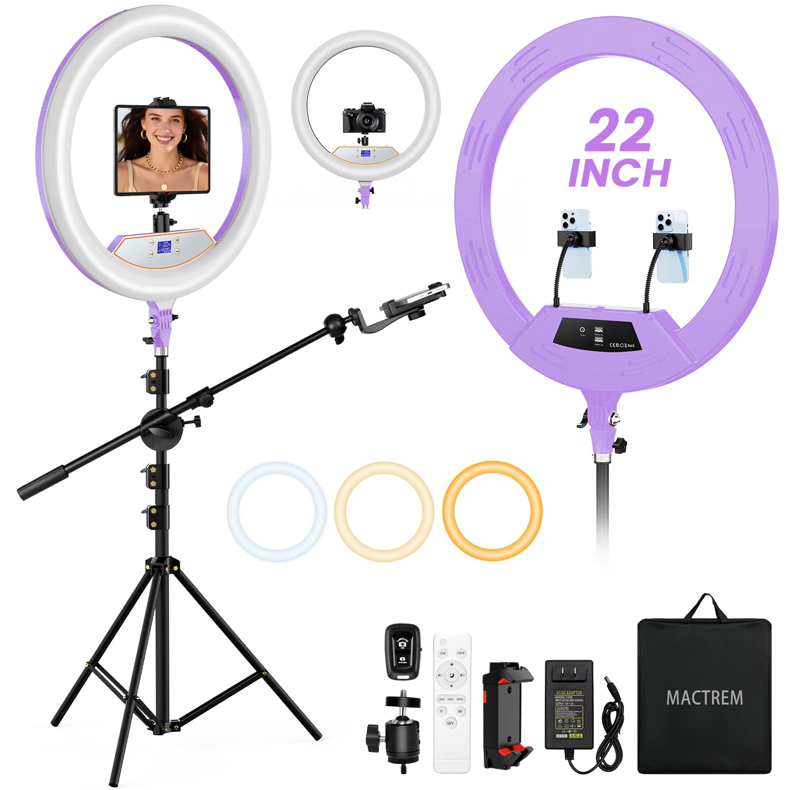 MACTREM Professional 22-Inch Ring Light