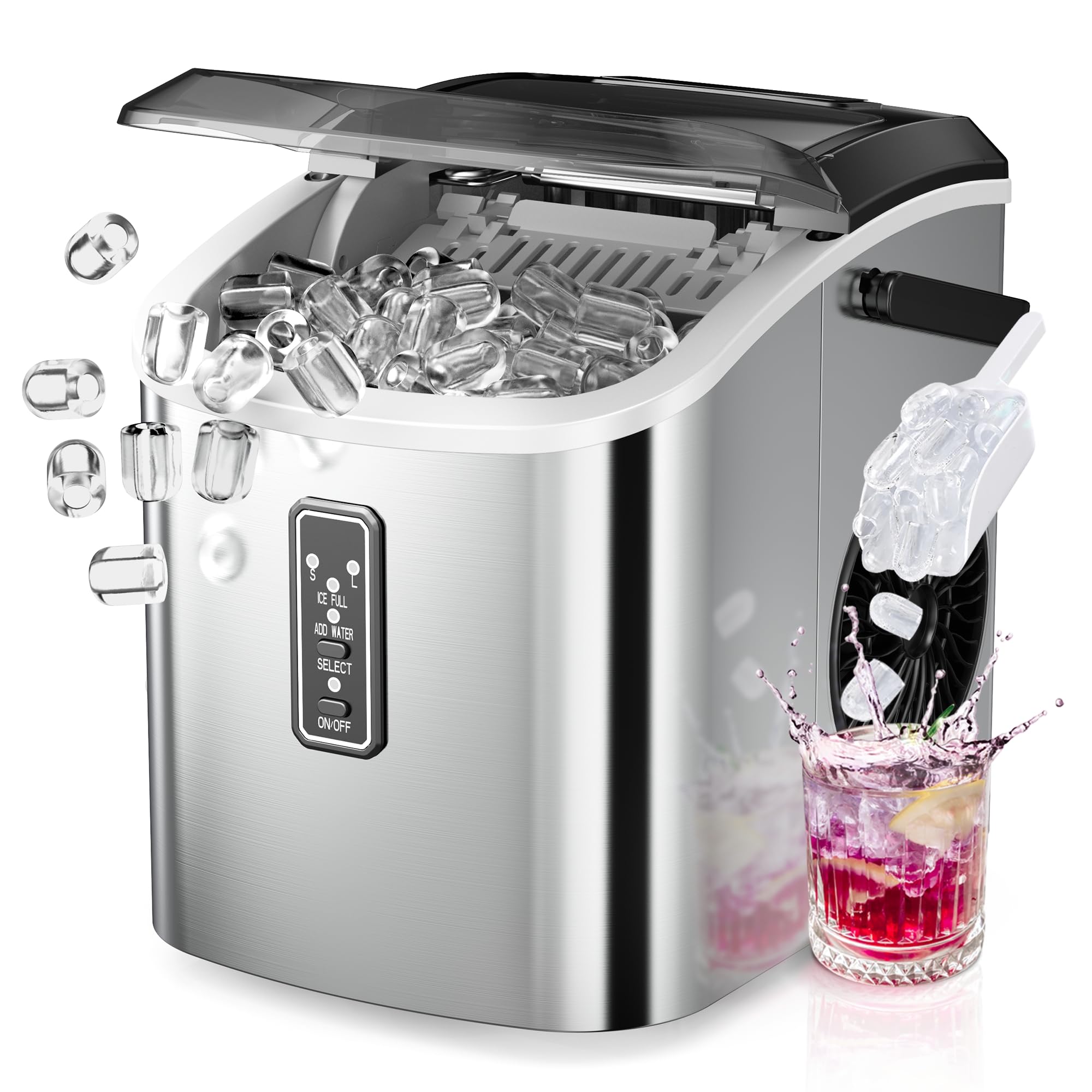 EUHOMY Bullet Ice Maker with Two Sizes