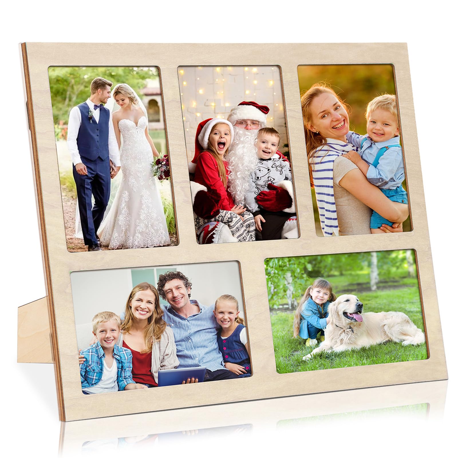 ZEEYUAN Five-Opening Wooden Collage Frame
