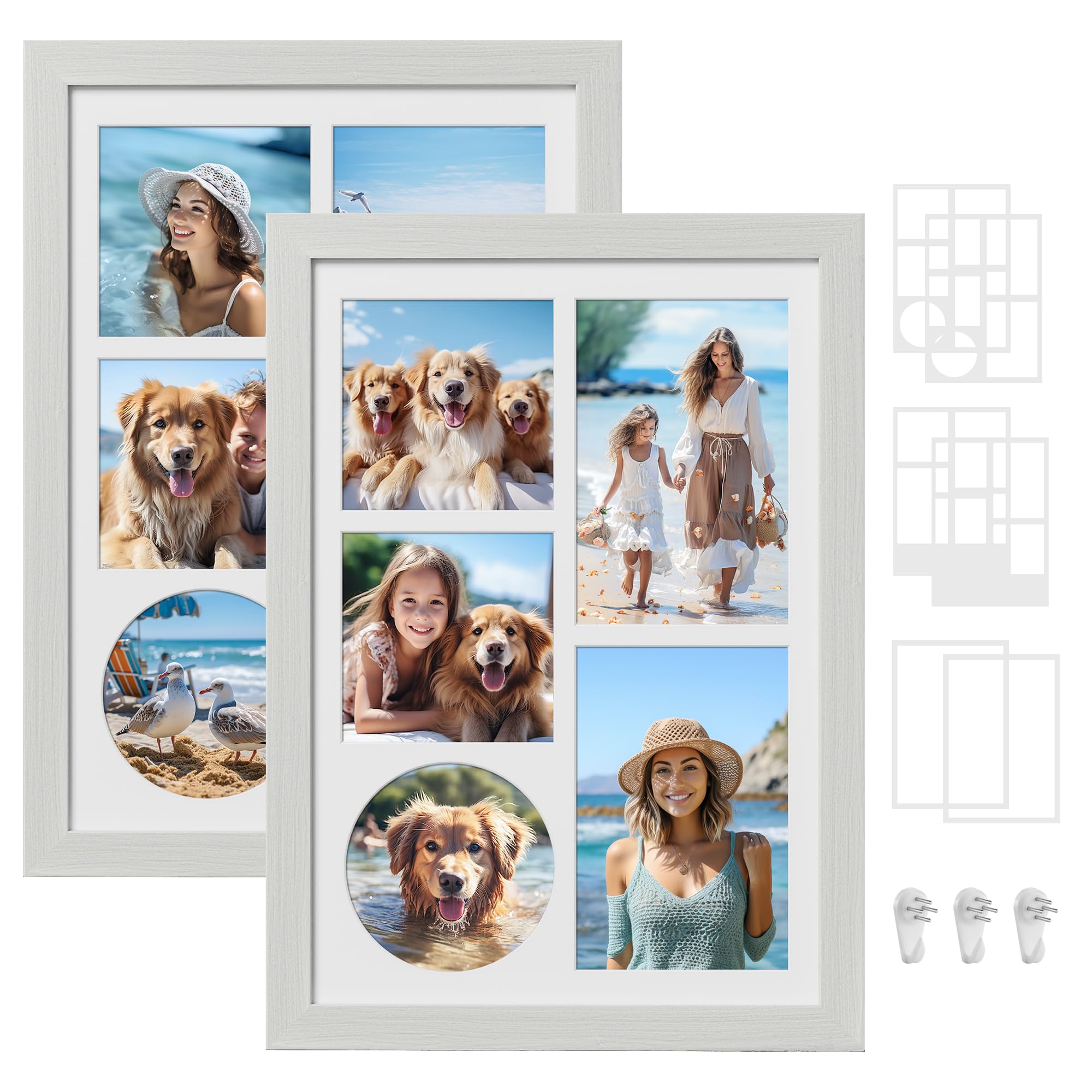 SONGMICS A4 Collage Frames with 6 Mats, Set of 2