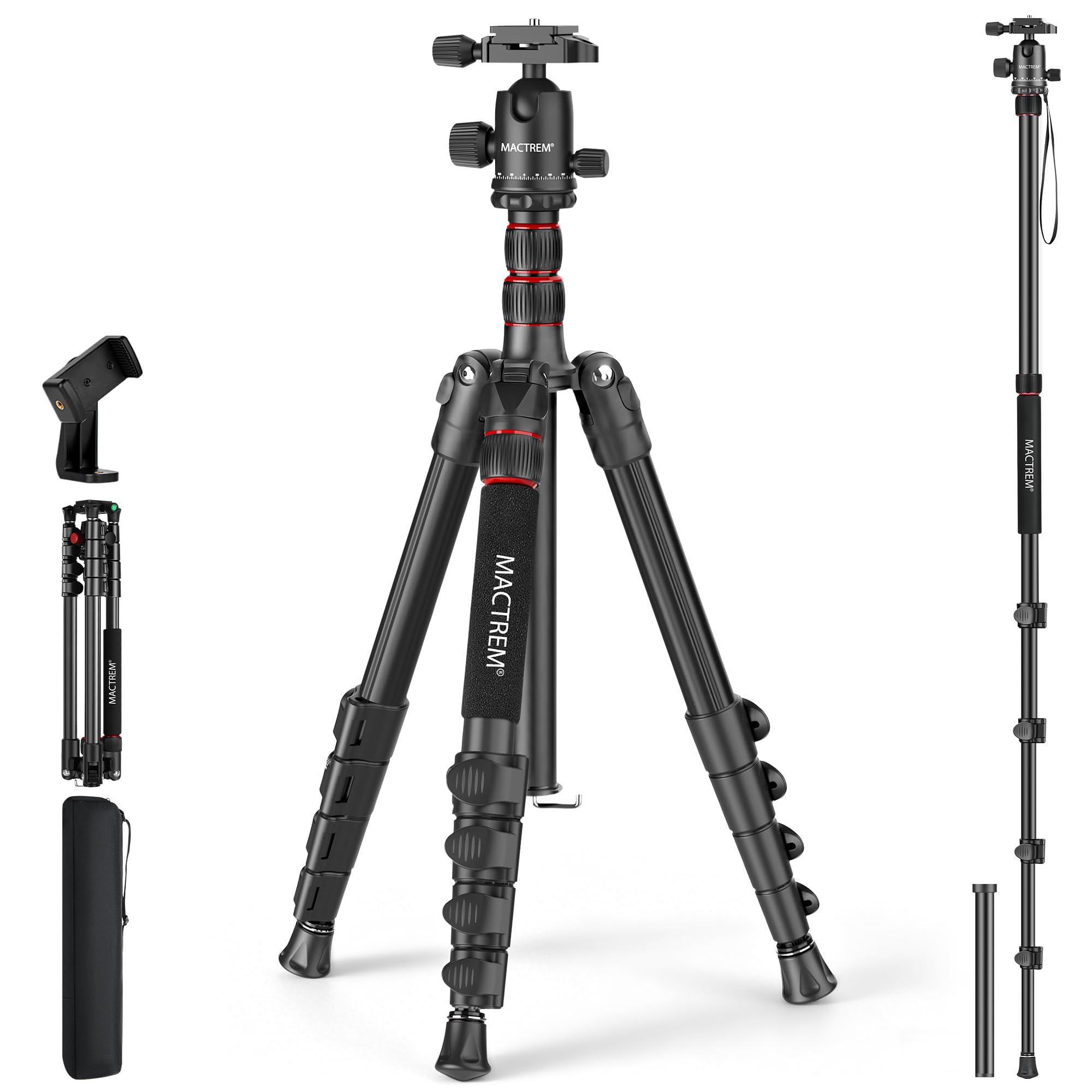 MACTREM 90-Inch 2-in-1 Camera Tripod and Monopod