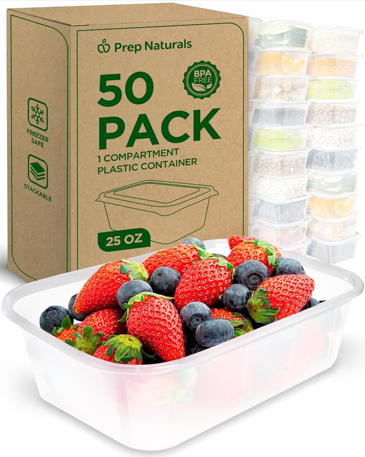 Prep Naturals 25 oz Bowls, 50-Pack
