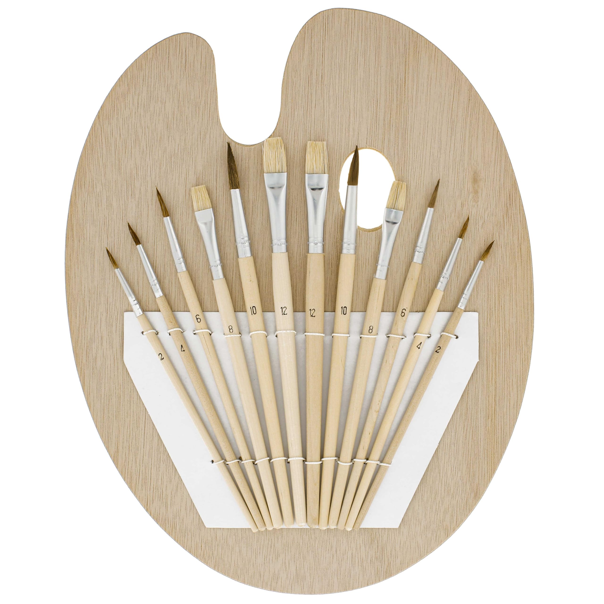 U.S. Art Supply 12-Piece Brush and Palette Set