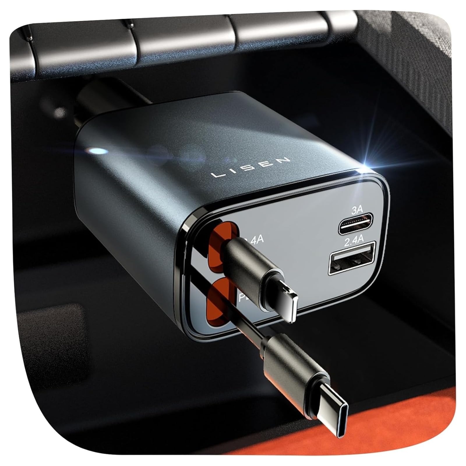 LISEN 84W Retractable Car Charger