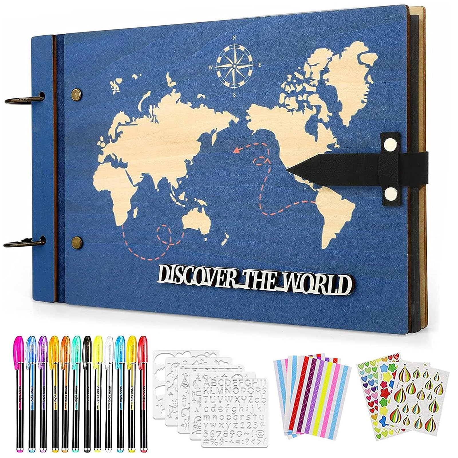 ZEEYUAN Wooden Travel Scrapbook