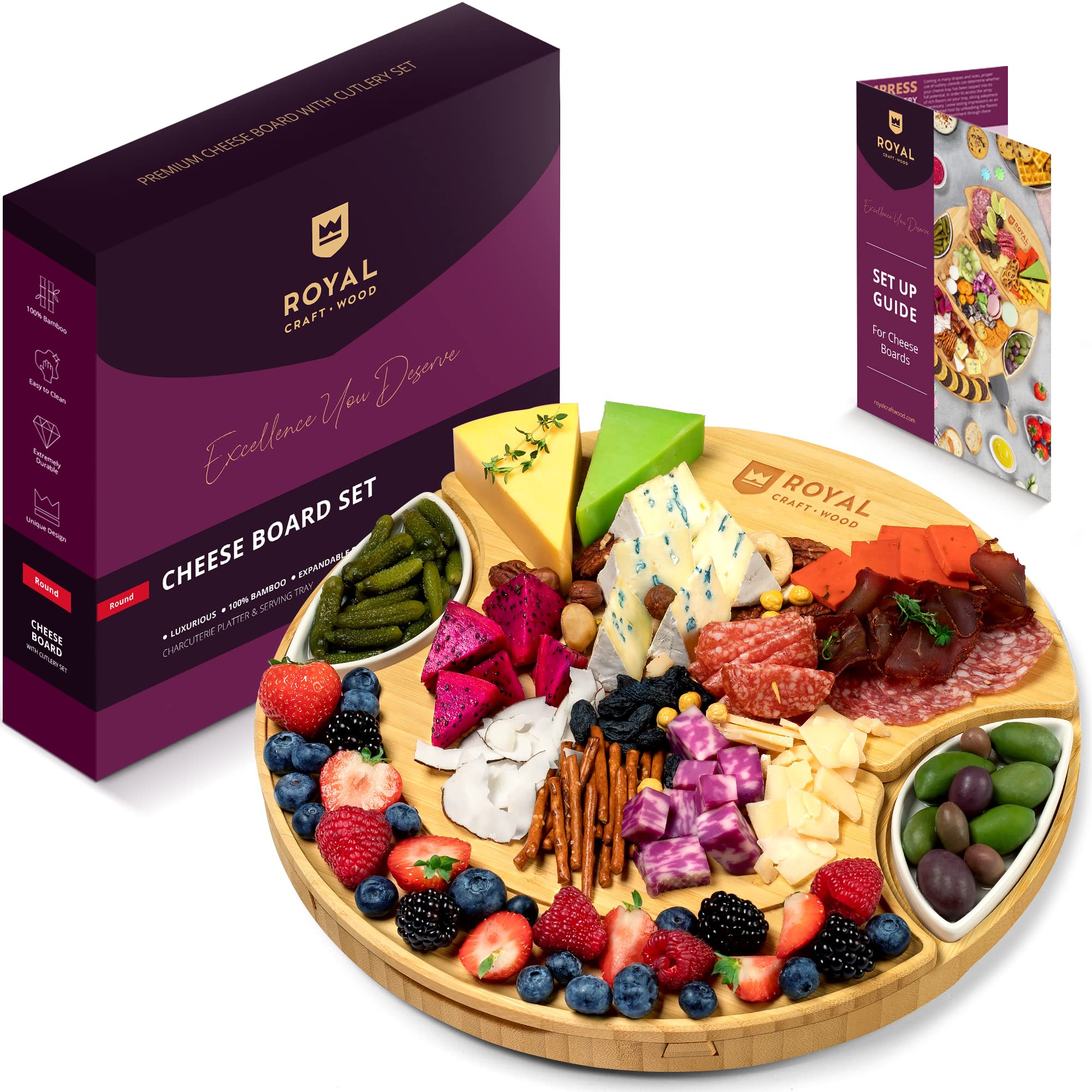ROYAL CRAFT WOOD Large Round Cheese Board