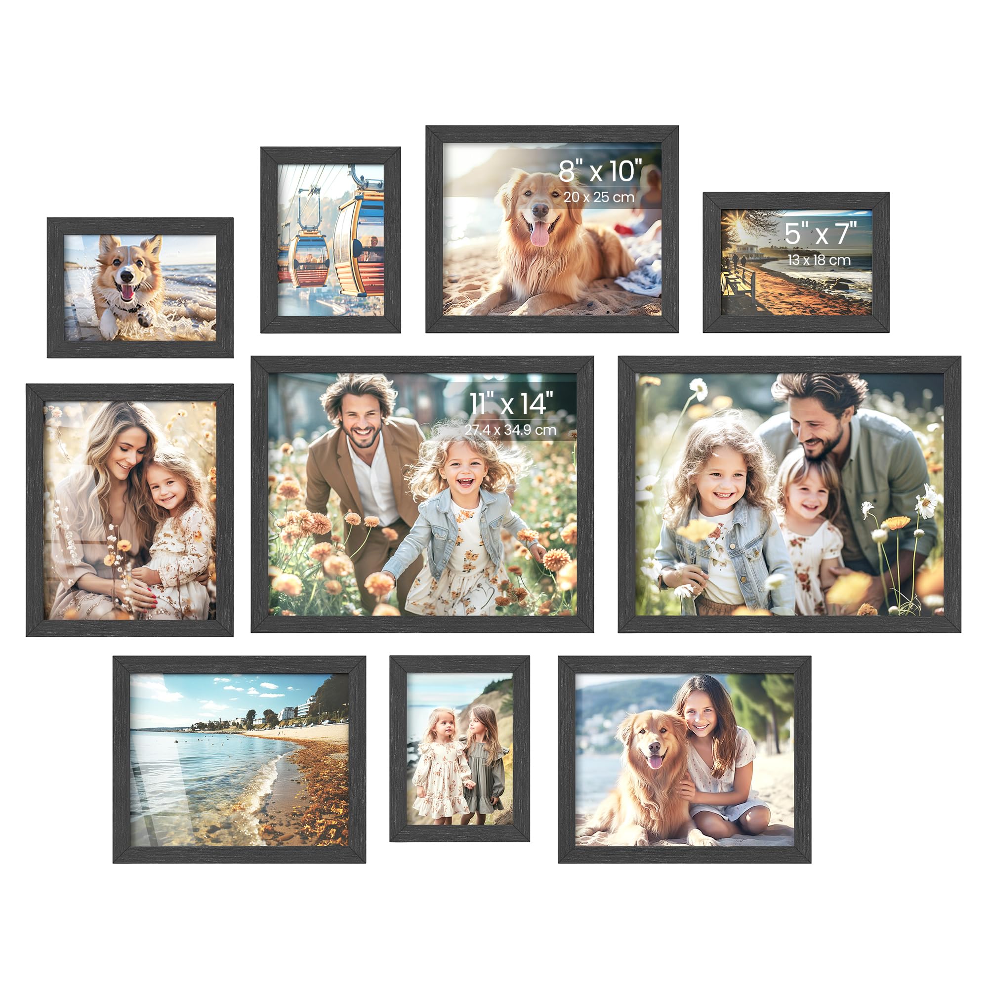 SONGMICS 10-Frame Set with 11x14 Frames