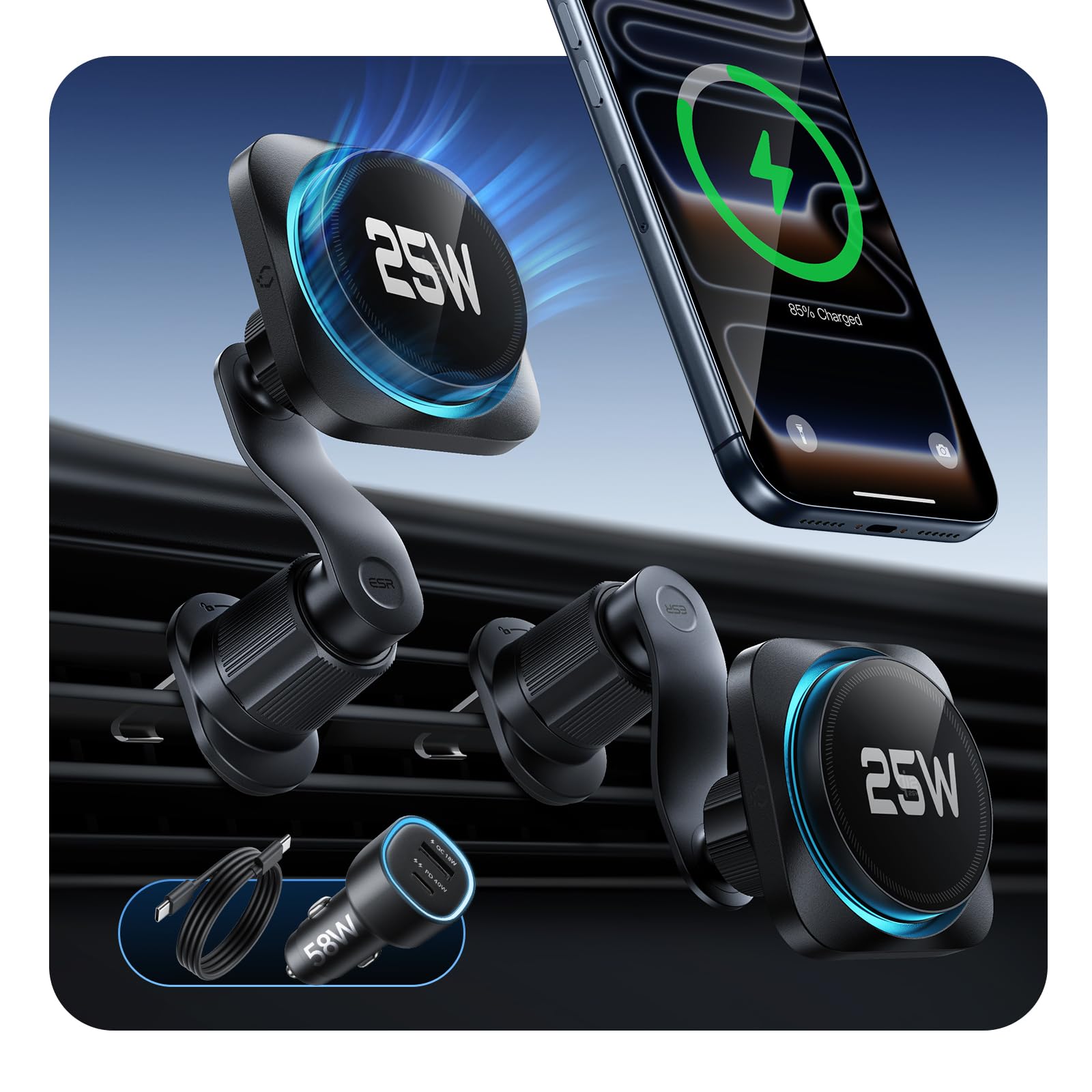 ESR OmniLock Qi2.2 MagSafe Car Mount