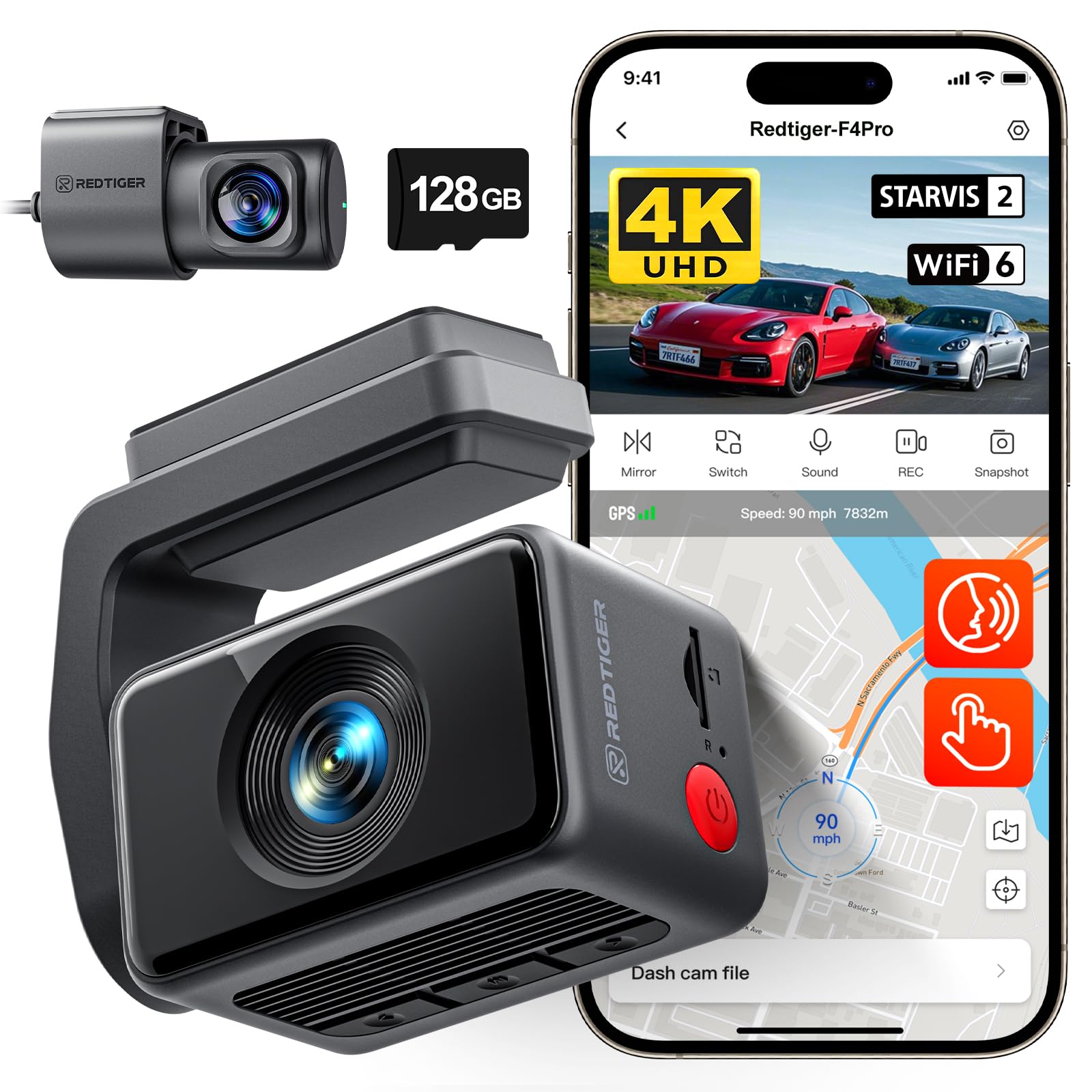 REDTIGER F4 Pro 4K Dash Cam