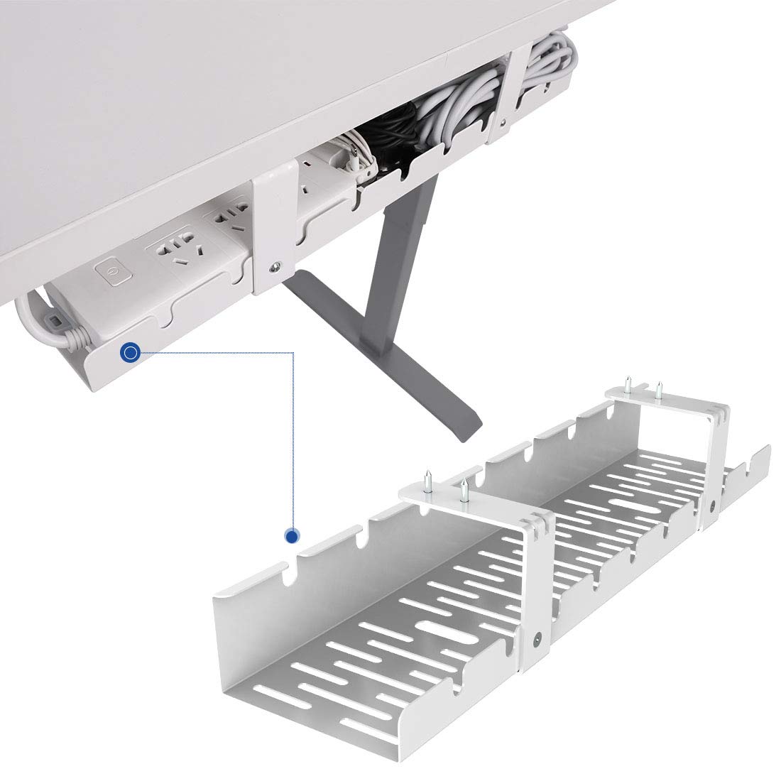 FLEXISPOT White Under-Desk Cable Tray