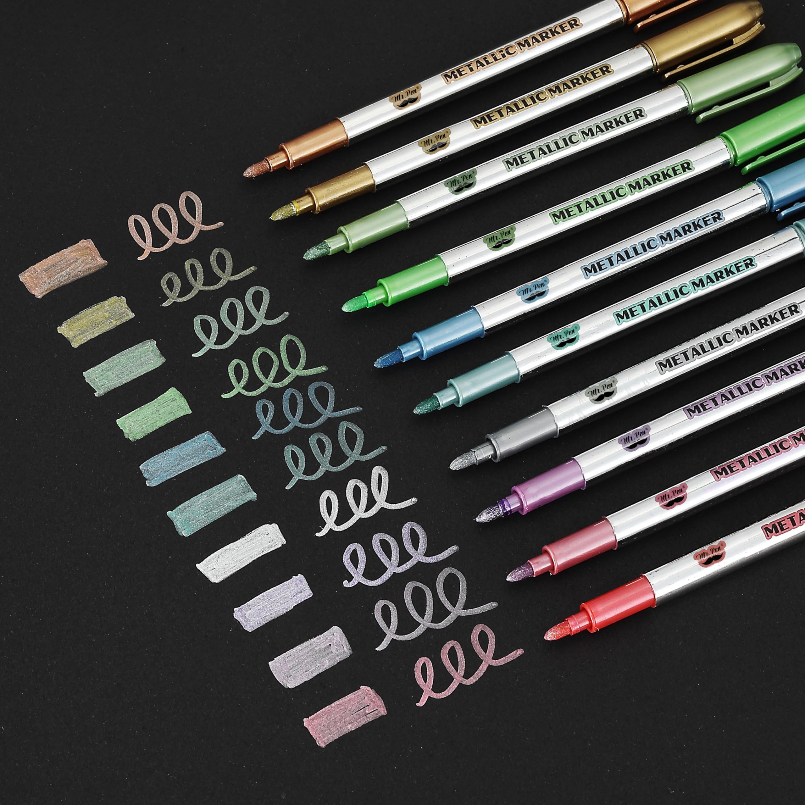Mr. Pen Metallic Paint Markers, 10 Colors