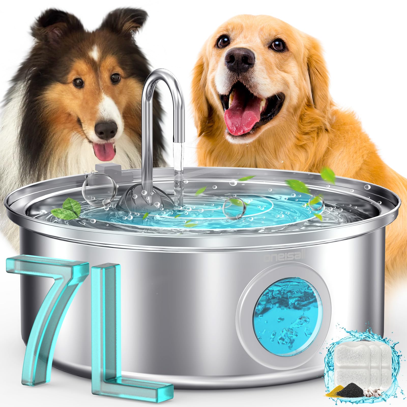 oneisall 7L/230oz Dog Water Fountain