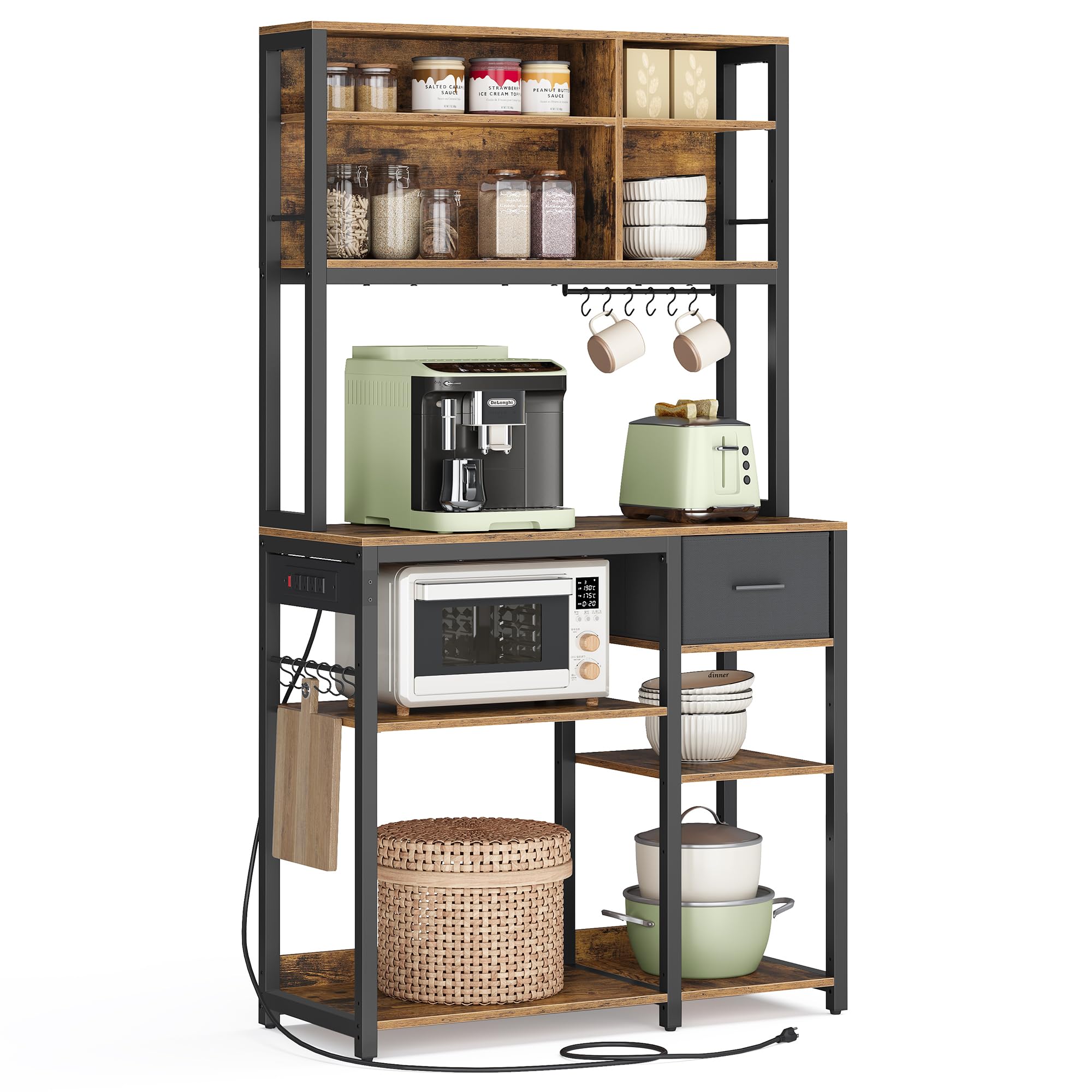 VASAGLE Baker's Rack with Charging Station