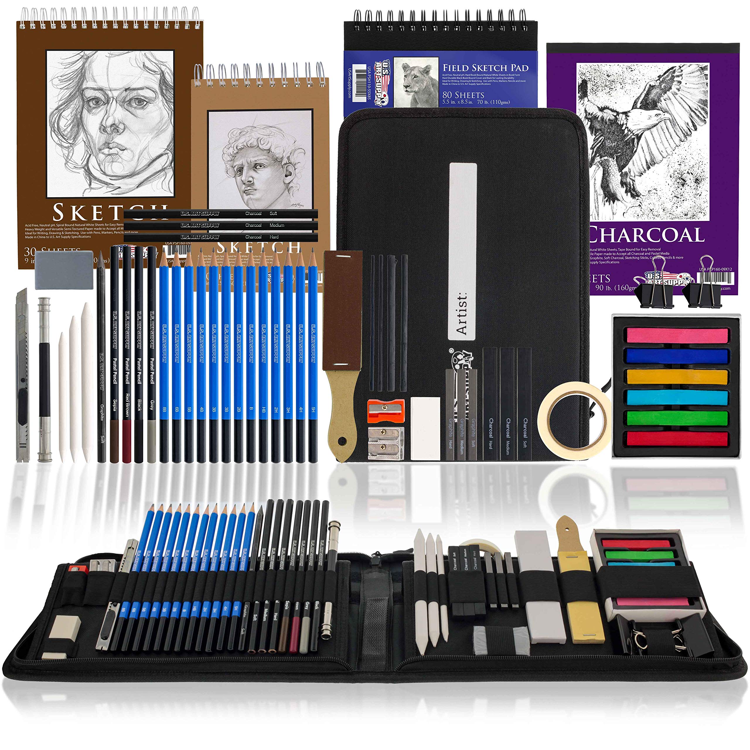 54-Piece U.S. Art Supply Drawing & Sketching Set